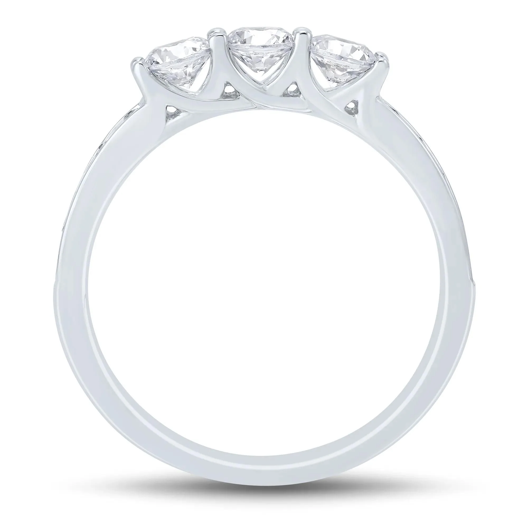 3 CT. Tw. Lab Grown Diamond Bridal Set 14K White Gold Ring Size 7.5 1mm - Image 7
