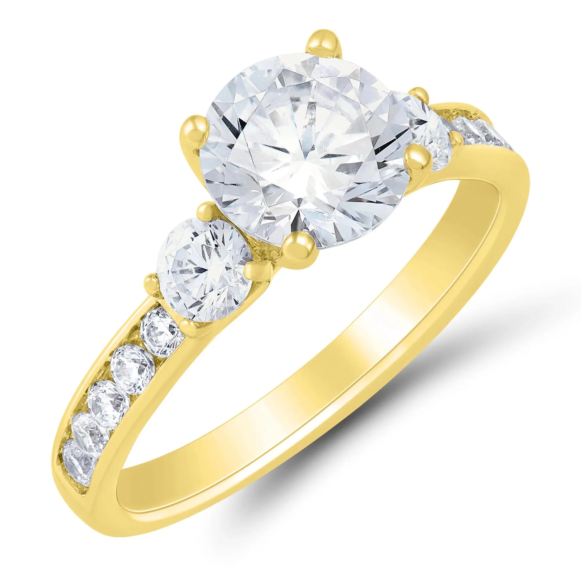 3 CT. Tw. Lab Grown Diamond Bridal Set 14K Yellow Gold Ring Size 7 1mm - Image 4