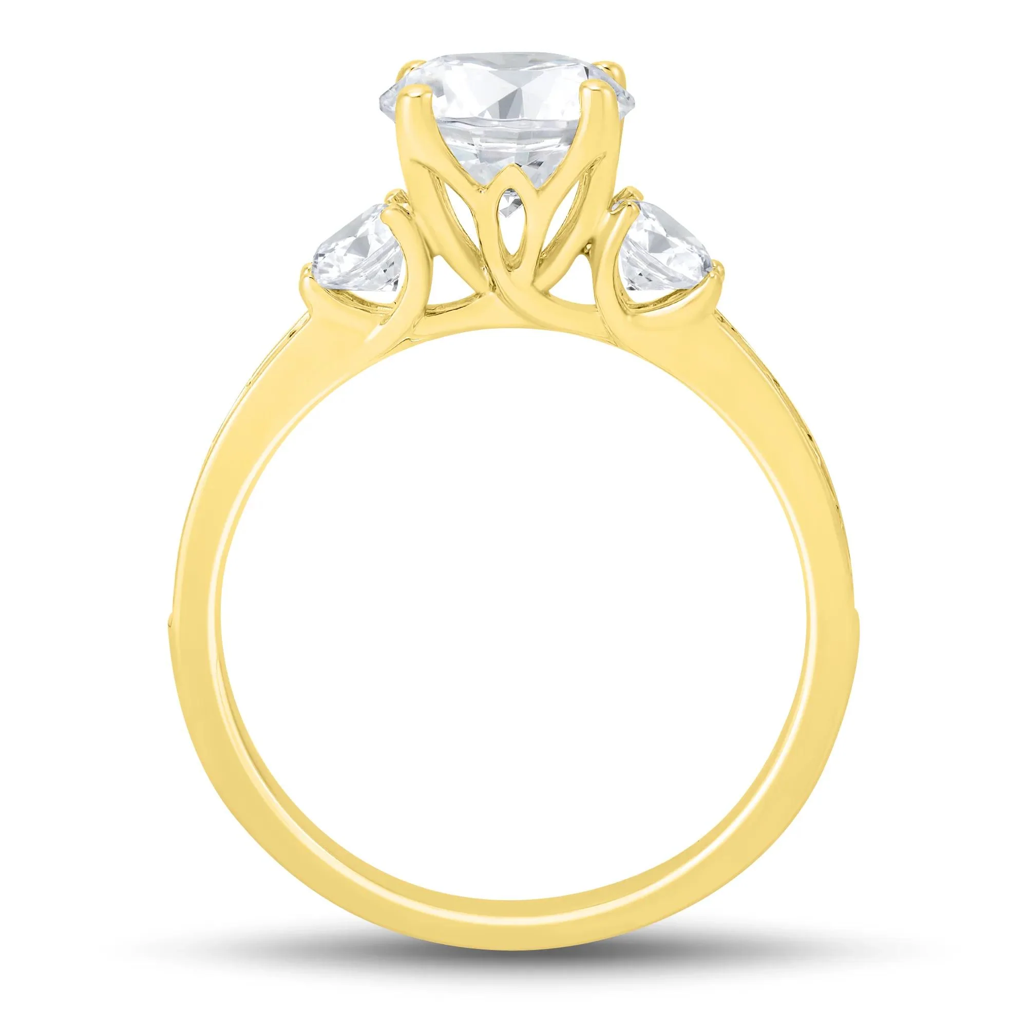 3 CT. Tw. Lab Grown Diamond Bridal Set 14K Yellow Gold Ring Size 9 1mm - Image 7