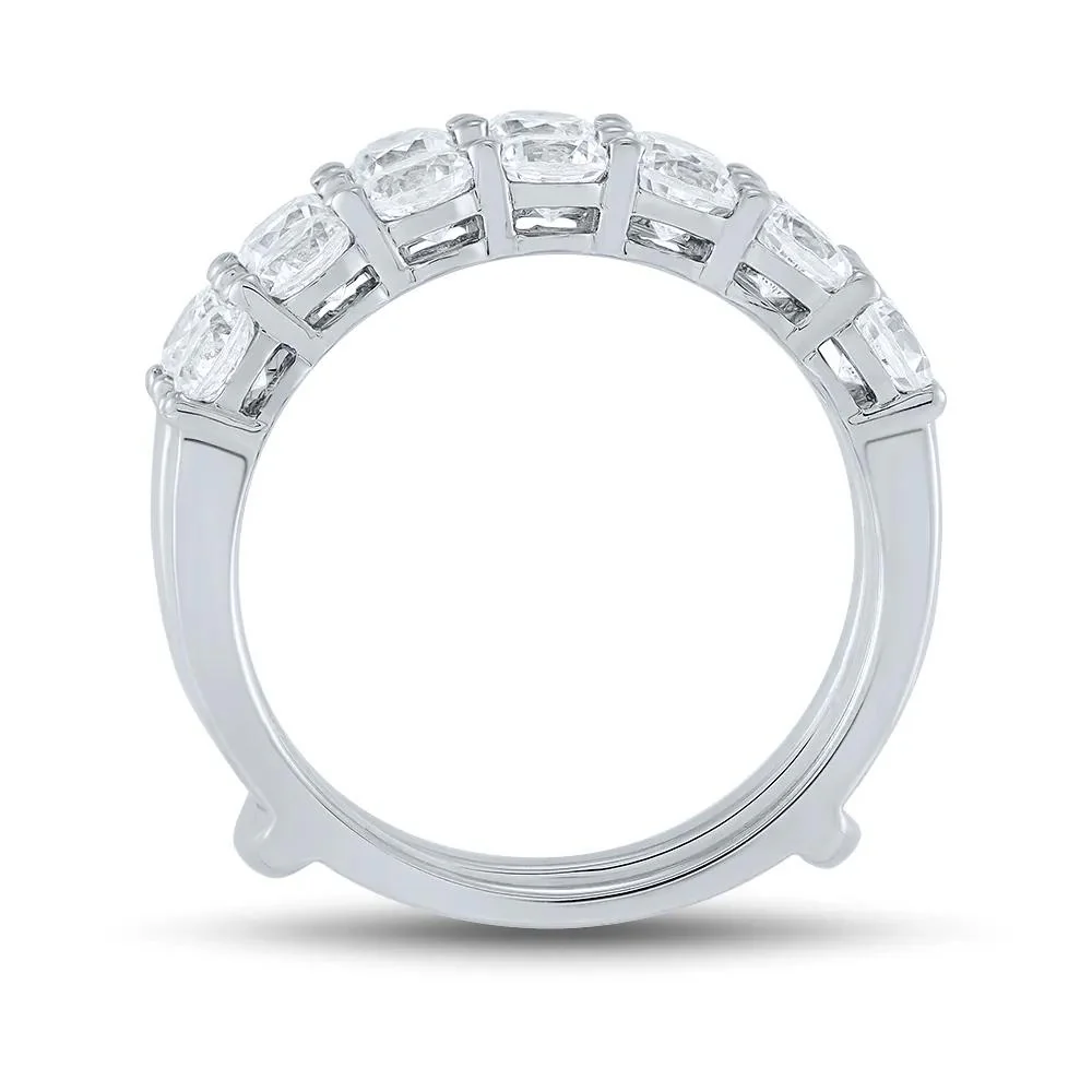 2 CT. Tw. Lab Grown Diamond Ring Enhancer 14K White Gold Round Brilliant Cut Size 7.5 1mm - Image 2