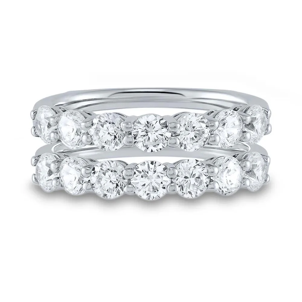 2 CT. Tw. Lab Grown Diamond Ring Enhancer 14K White Gold Round Brilliant Cut Size 8 1mm