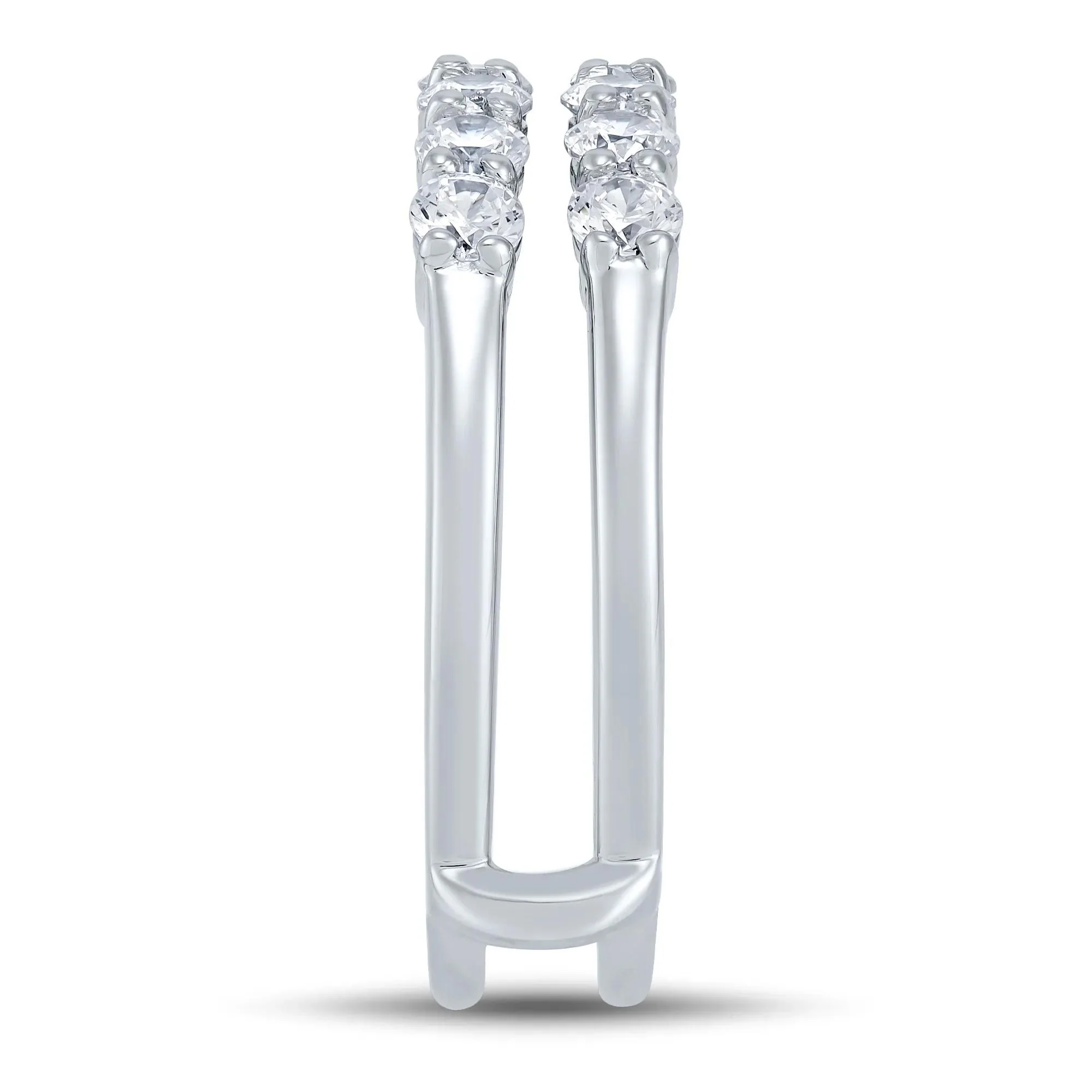 1 CT. Tw. Lab Grown Diamond Ring Enhancer 14K White Gold Round Brilliant Cut Size 8.5 1mm - Image 2