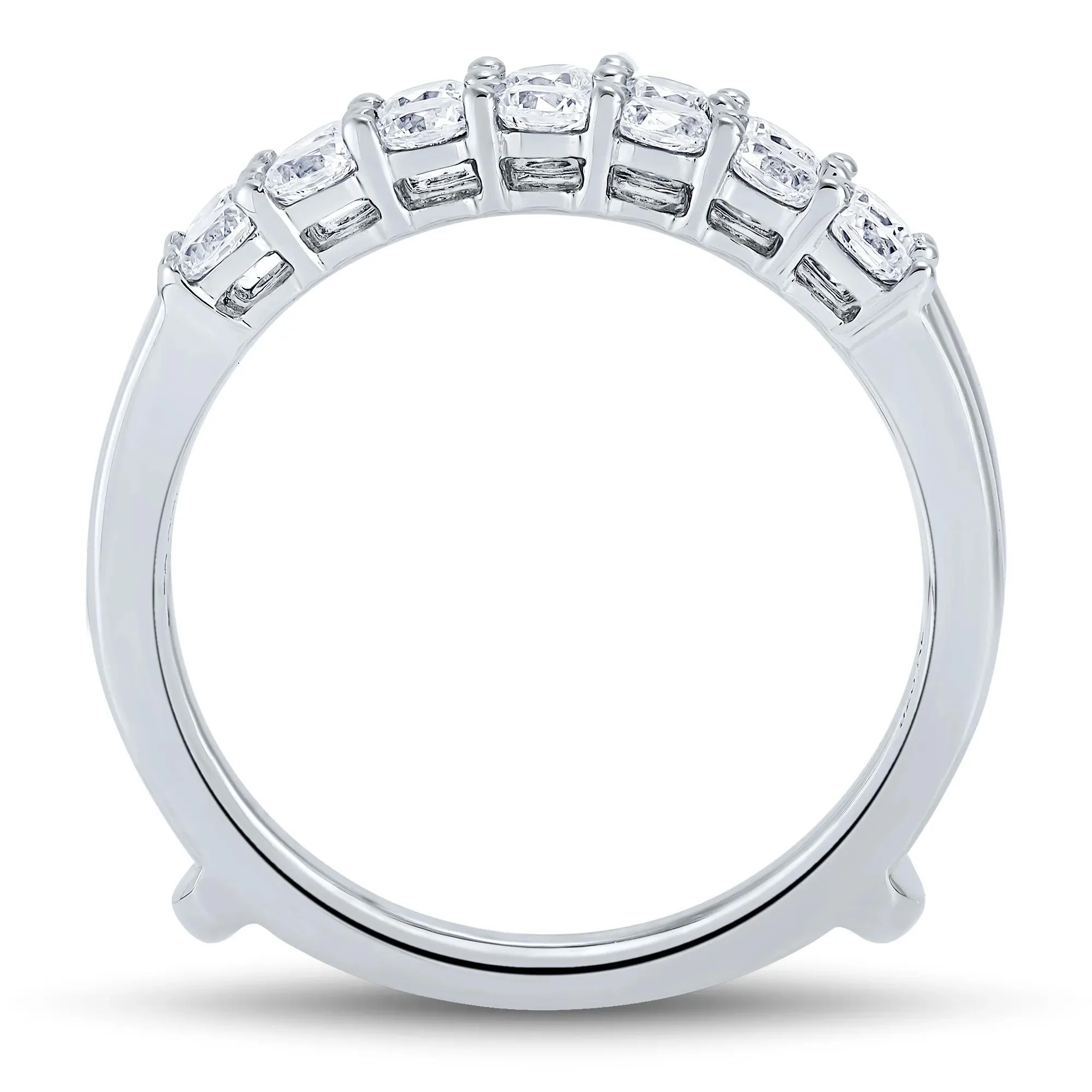 1 CT. Tw. Lab Grown Diamond Ring Enhancer 14K White Gold Round Brilliant Cut Size 8.5 1mm - Image 3