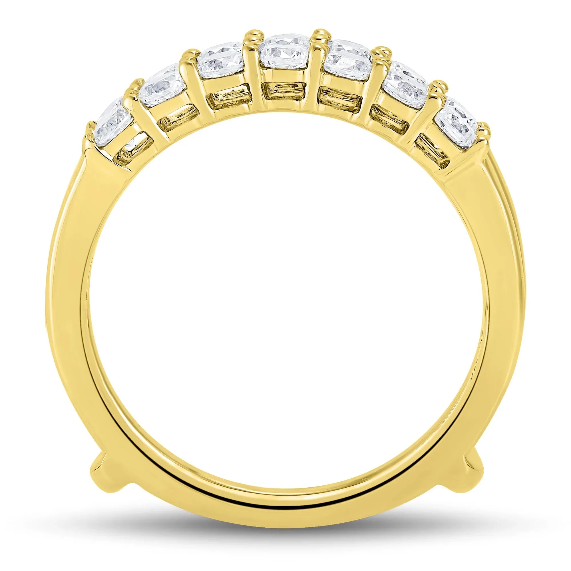 1 CT. Tw. Lab Grown Diamond Ring Enhancer 14K Yellow Gold Round Brilliant Cut Size 7 1mm - Image 2