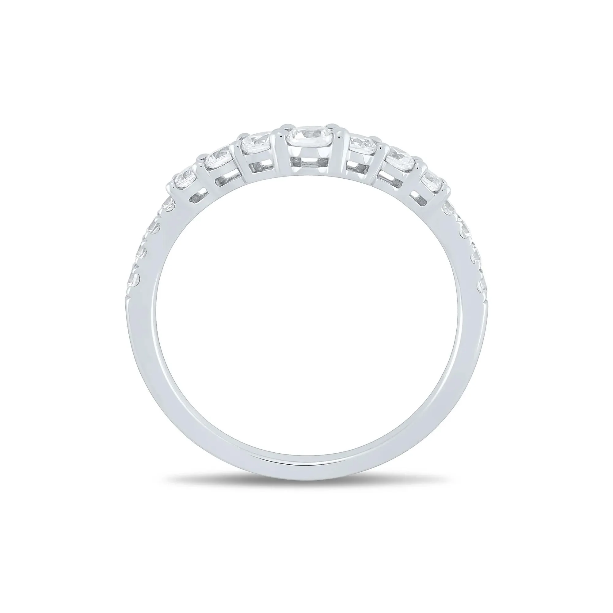 1/2 CT. Tw. Lab Grown Diamond Contour Band Ring 14K White Gold Size 8 1mm - Image 3
