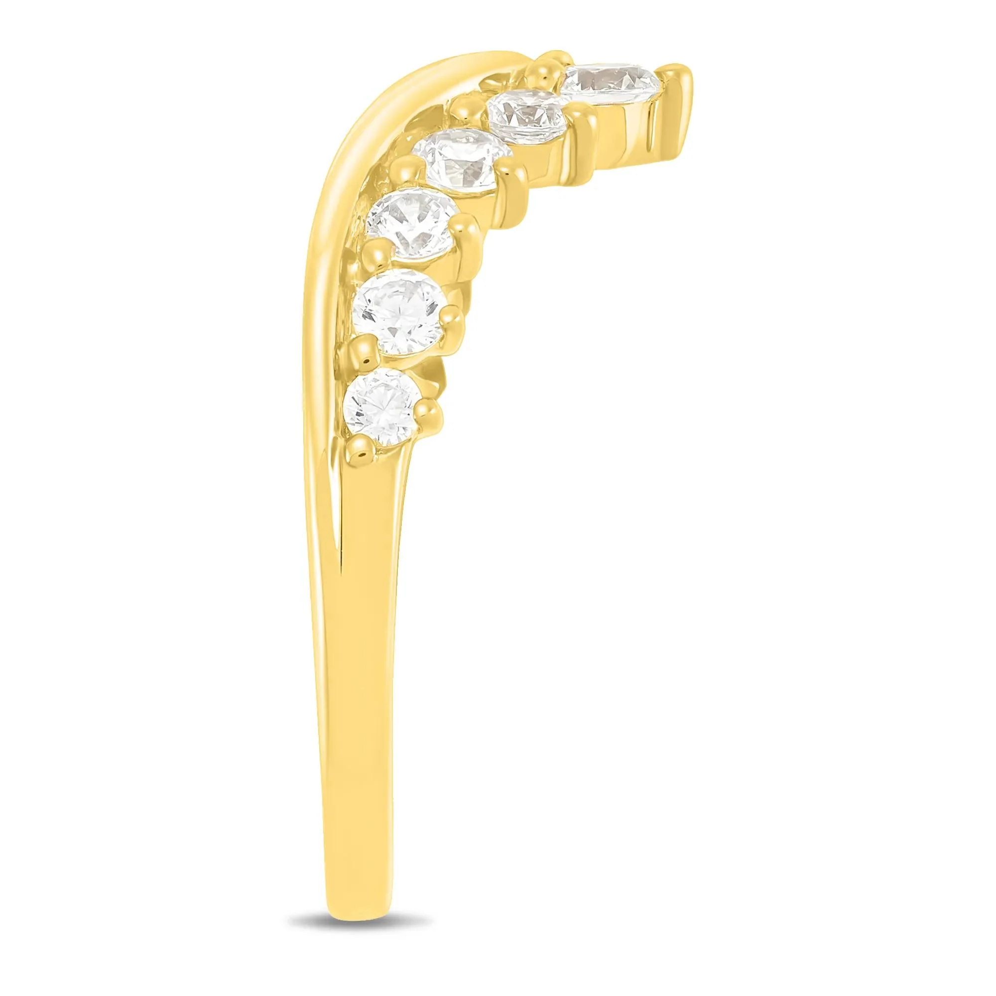 5/8 CT. Tw. Lab Grown Diamond Contour Band Ring 14K Yellow Gold Size 6 1mm - Image 2