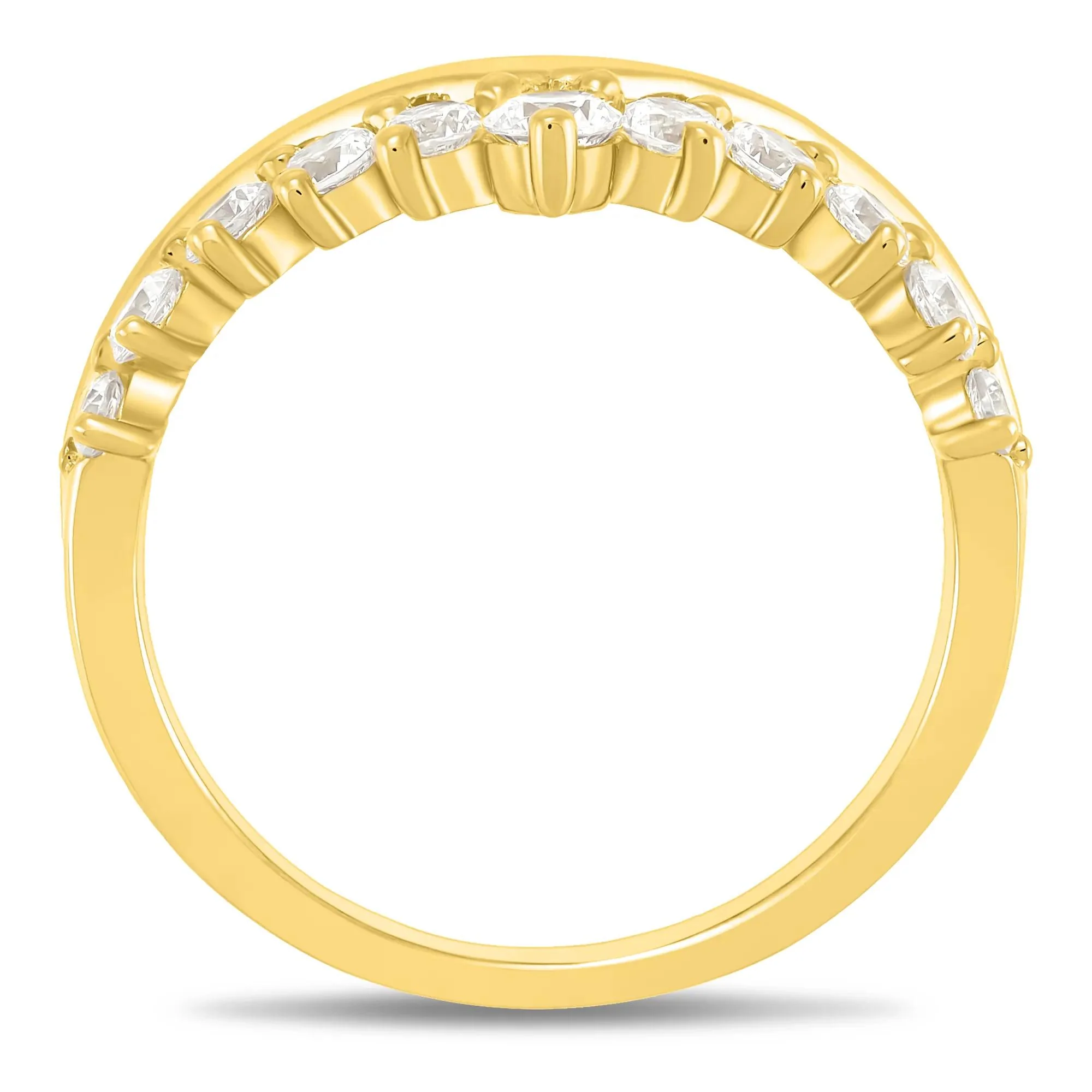 5/8 CT. Tw. Lab Grown Diamond Contour Band Ring 14K Yellow Gold Size 7.5 1mm - Image 3