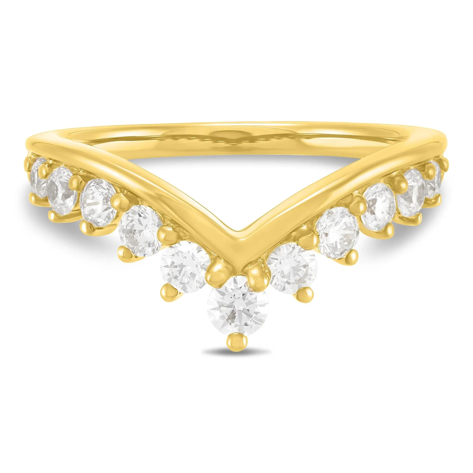 5/8 CT. Tw. Lab Grown Diamond Contour Band Ring 14K Yellow Gold Size 8 1mm