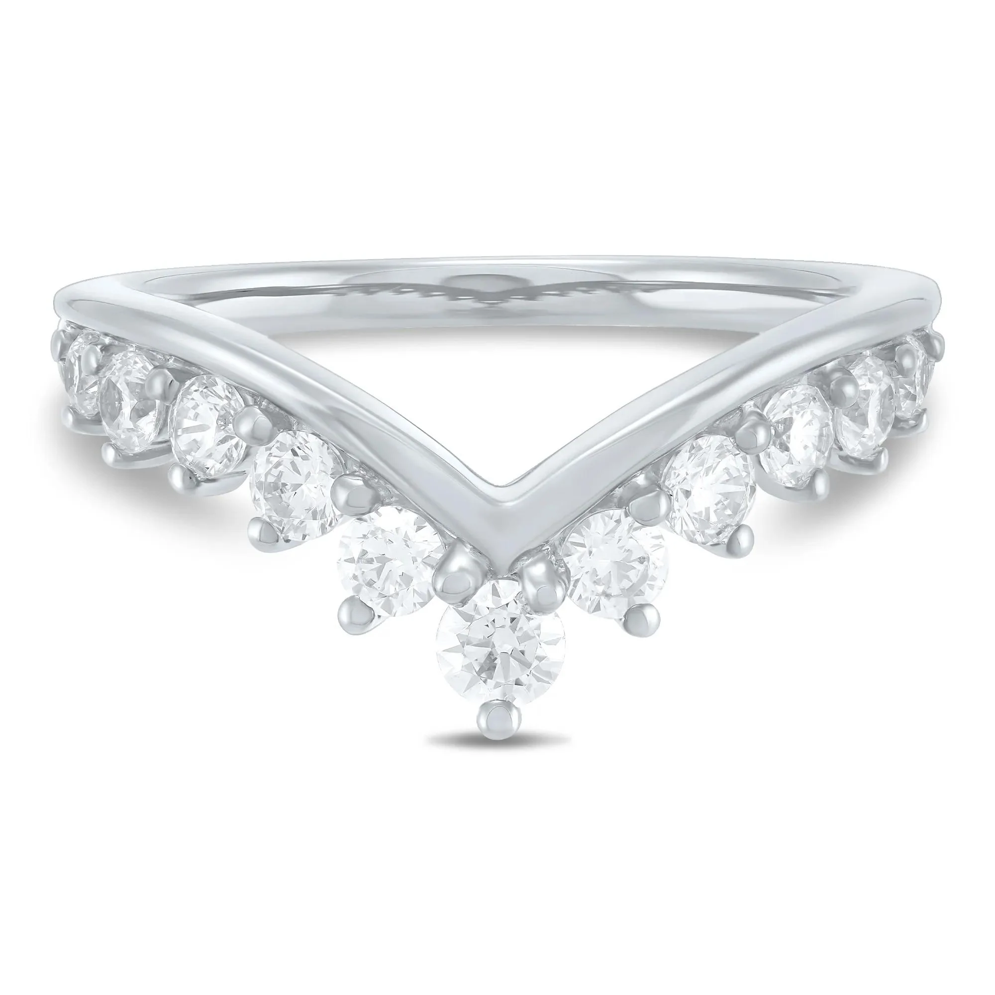 5/8 CT. Tw. Lab Grown Diamond Contour Band Ring 14K White Gold Size 9 1mm