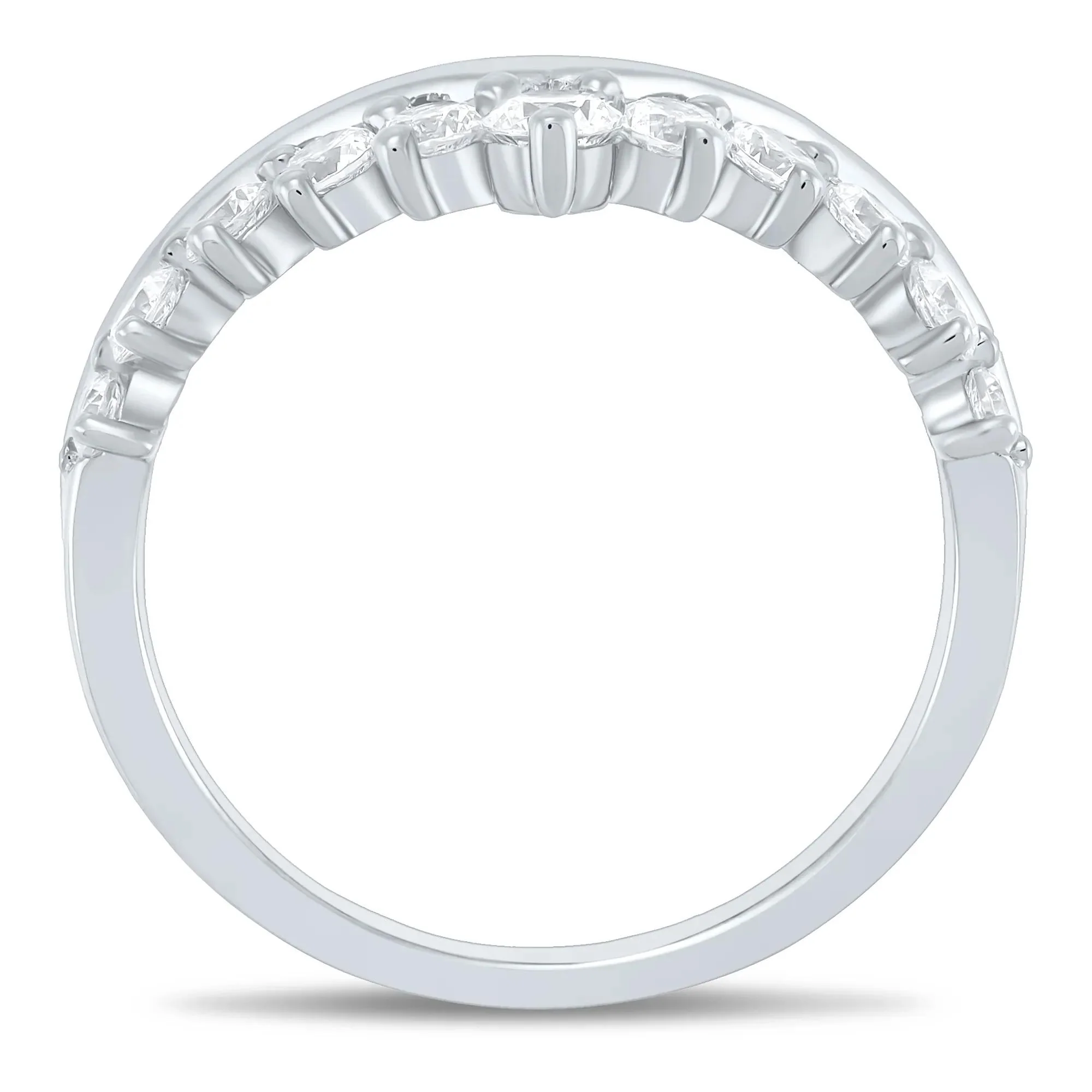 5/8 CT. Tw. Lab Grown Diamond Contour Band Ring 14K White Gold Size 9 1mm - Image 3