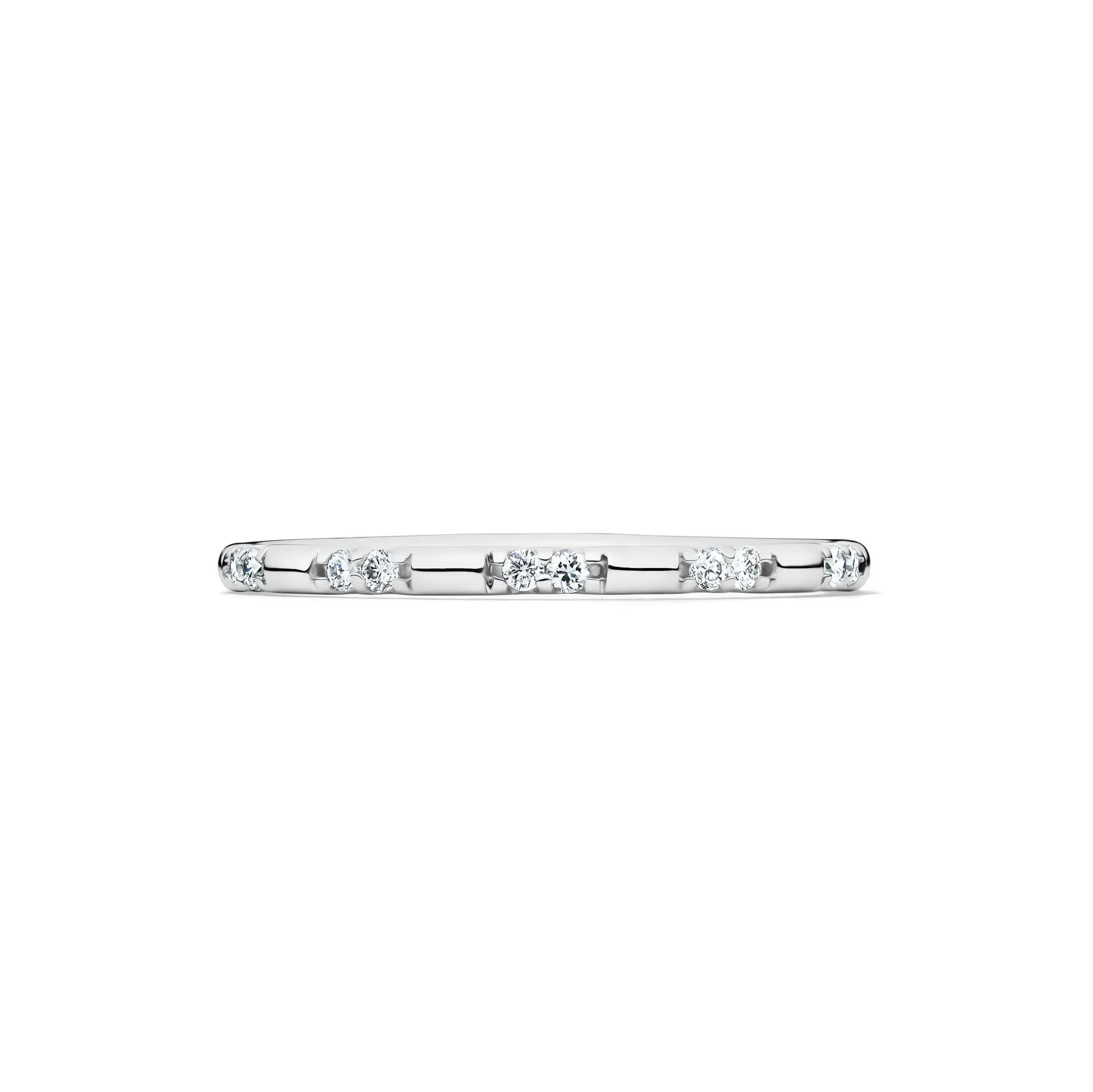 1/10 CT. Tw. Lab Grown Diamond Stack Band Ring 10K White Gold Size 6.5 1.5mm