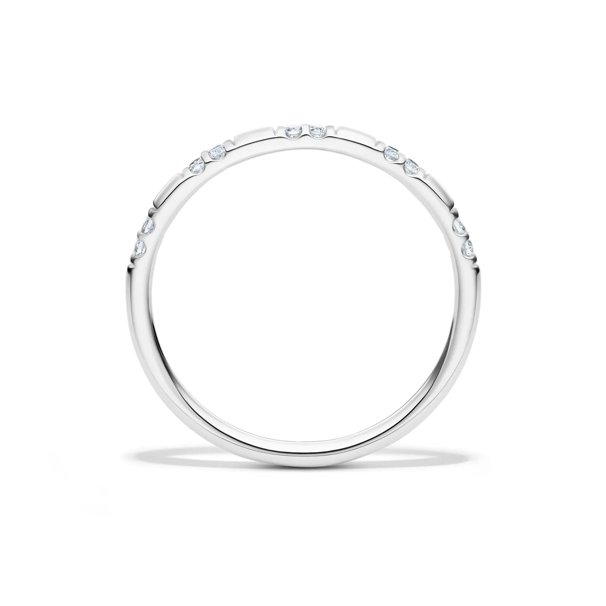1/10 CT. Tw. Lab Grown Diamond Stack Band Ring 10K White Gold Size 7 1.5mm - Image 2
