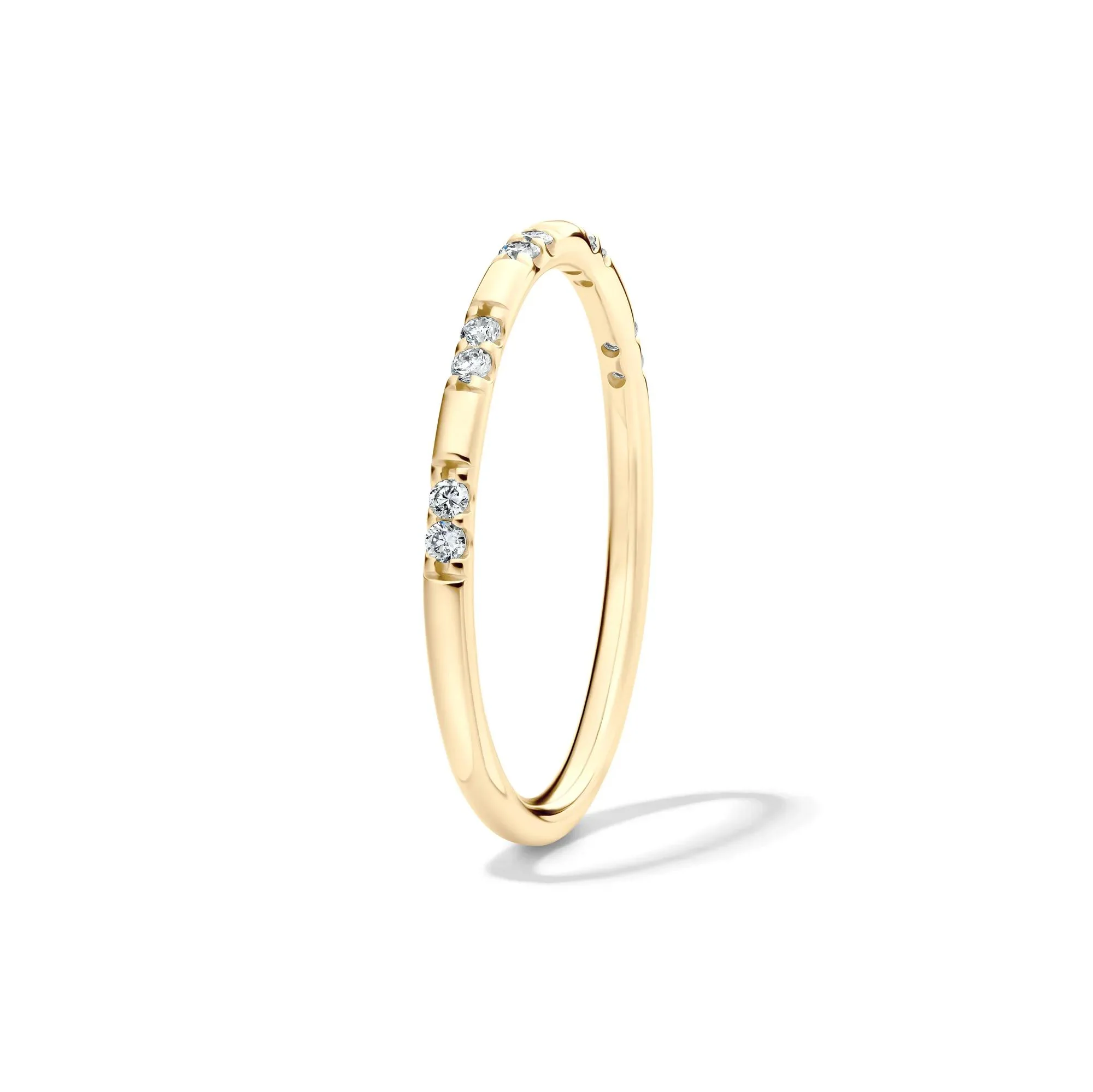 1/10 CT. Tw. Lab Grown Diamond Stack Band Ring 10K Yellow Gold Size 6.5 1.5mm - Image 3