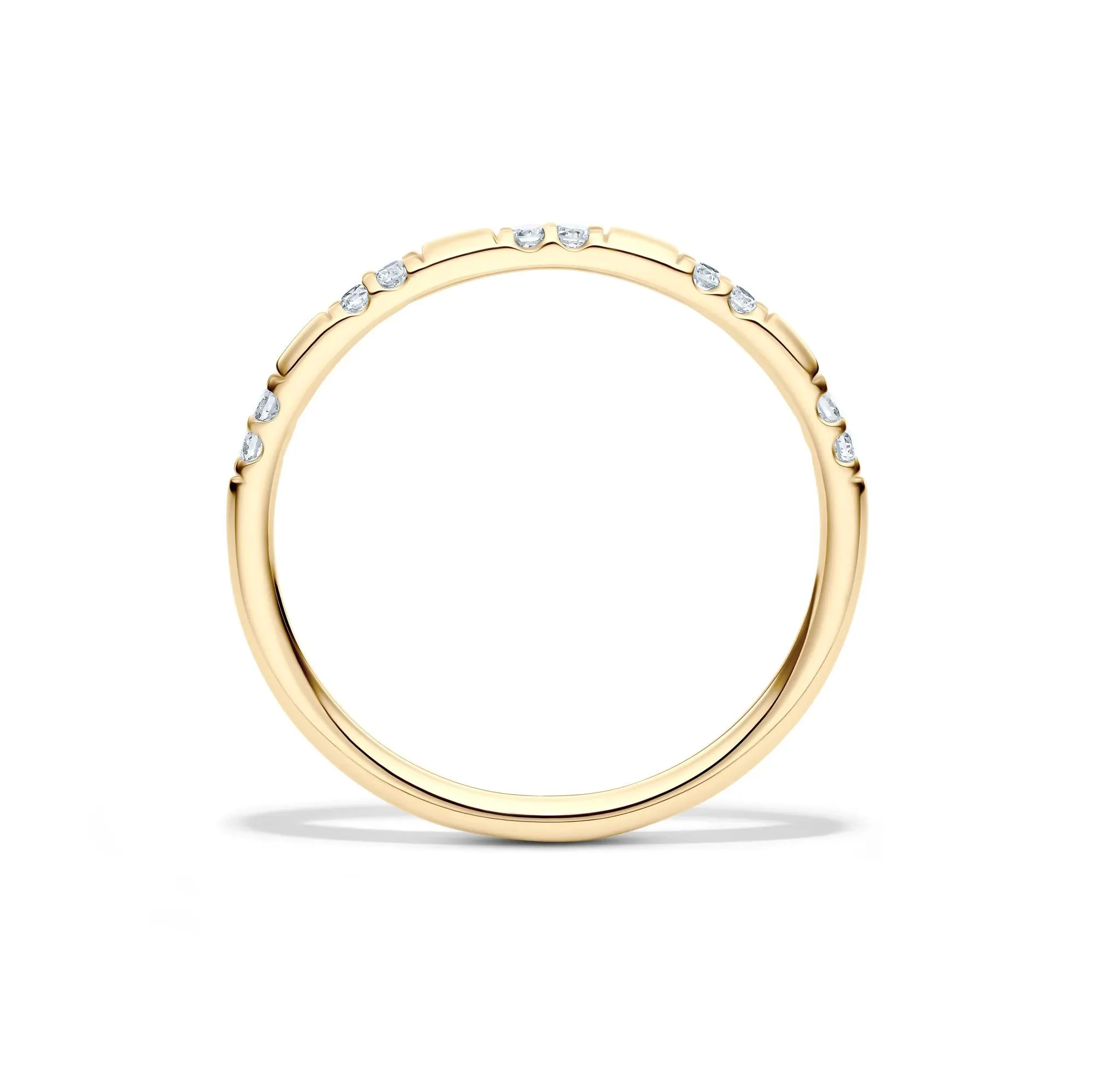 1/10 CT. Tw. Lab Grown Diamond Stack Band Ring 10K Yellow Gold Size 7.5 1.5mm - Image 2
