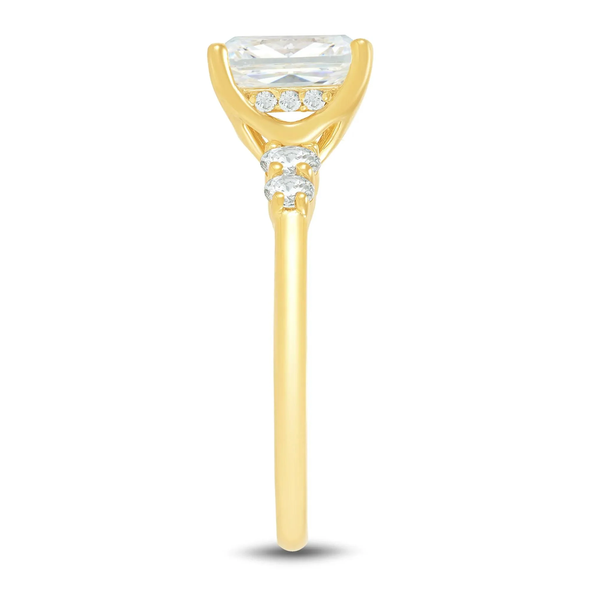 2 1/3 CT. Tw. Lab Grown Diamond Engagement Ring 14K Yellow Gold Round Brilliant Cut Size 8.5 2mm - Image 3