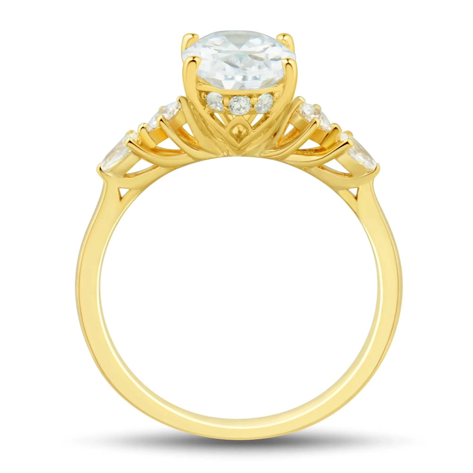 2 1/4 CT. Tw. Lab Grown Diamond Engagement Ring 14K Yellow Gold Size 7.5 3mm - Image 2