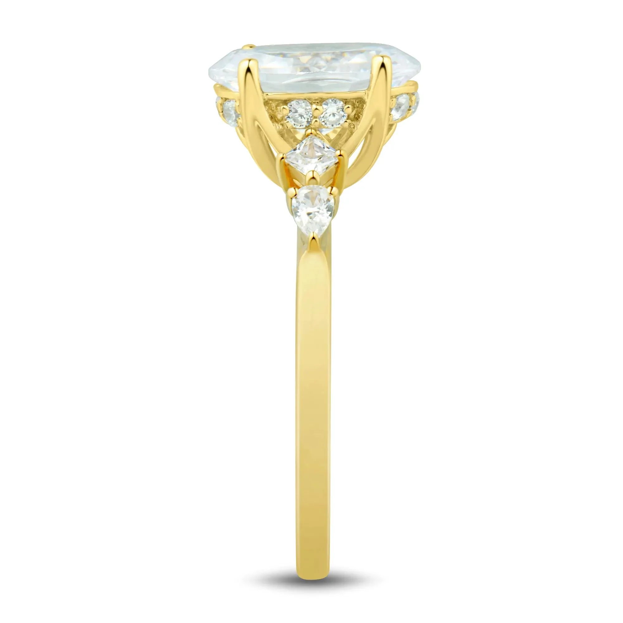 2 1/4 CT. Tw. Lab Grown Diamond Engagement Ring 14K Yellow Gold Size 8 3mm - Image 3