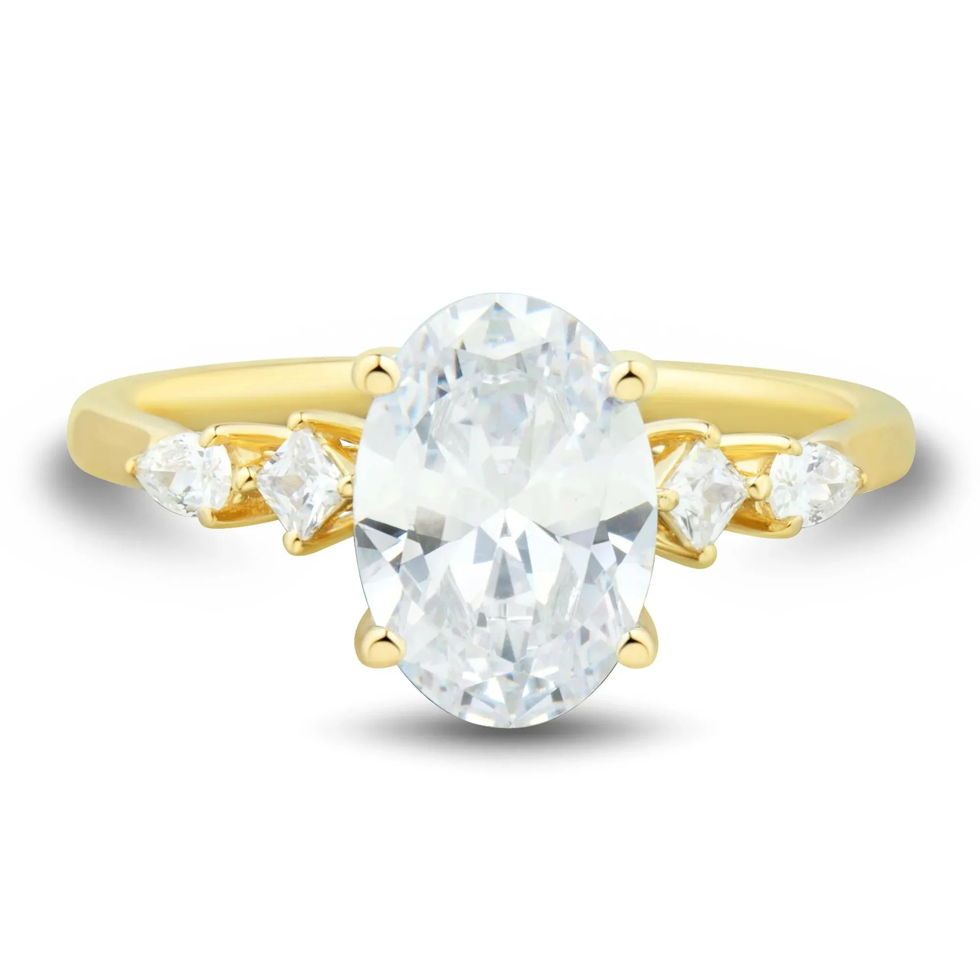 2 1/4 CT. Tw. Lab Grown Diamond Engagement Ring 14K Yellow Gold Size 8.5 3mm