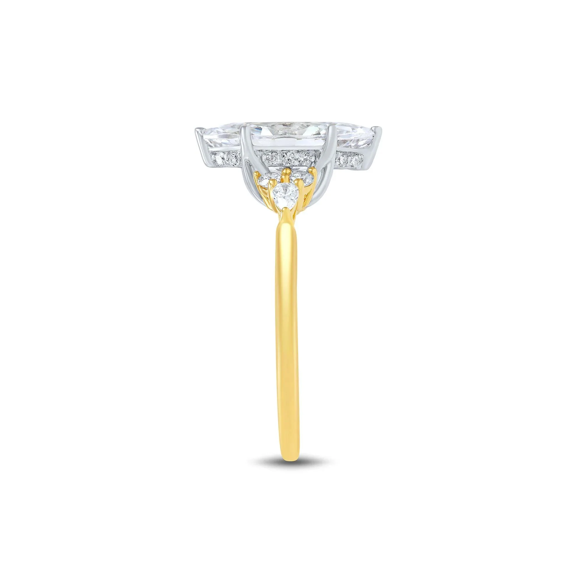 2 1/3 CT. Tw. Lab Grown Diamond Engagement Ring 14K Yellow Gold & 14K White Gold Size 6 1mm - Image 2