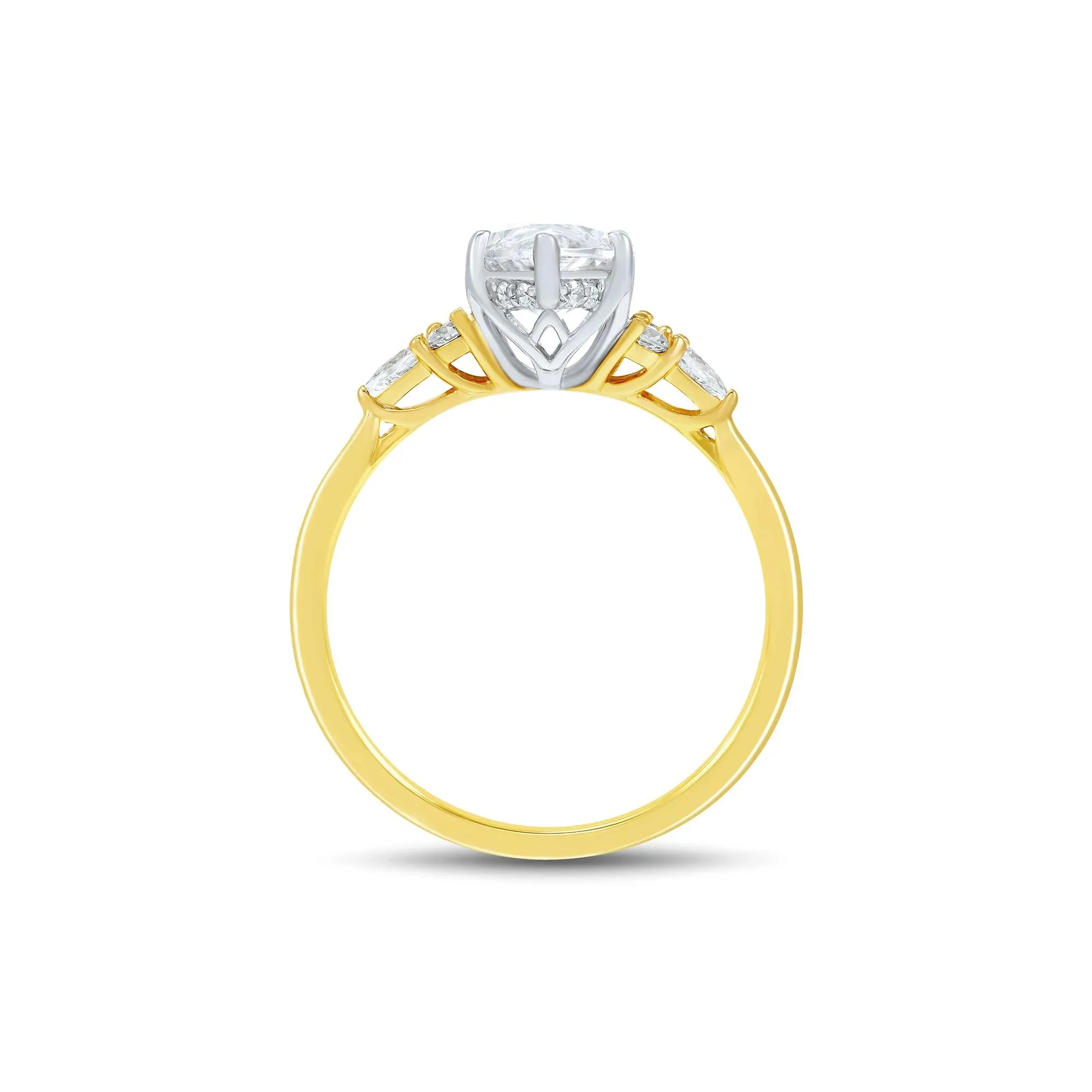 2 1/3 CT. Tw. Lab Grown Diamond Engagement Ring 14K Yellow Gold & 14K White Gold Size 6.5 1mm - Image 3