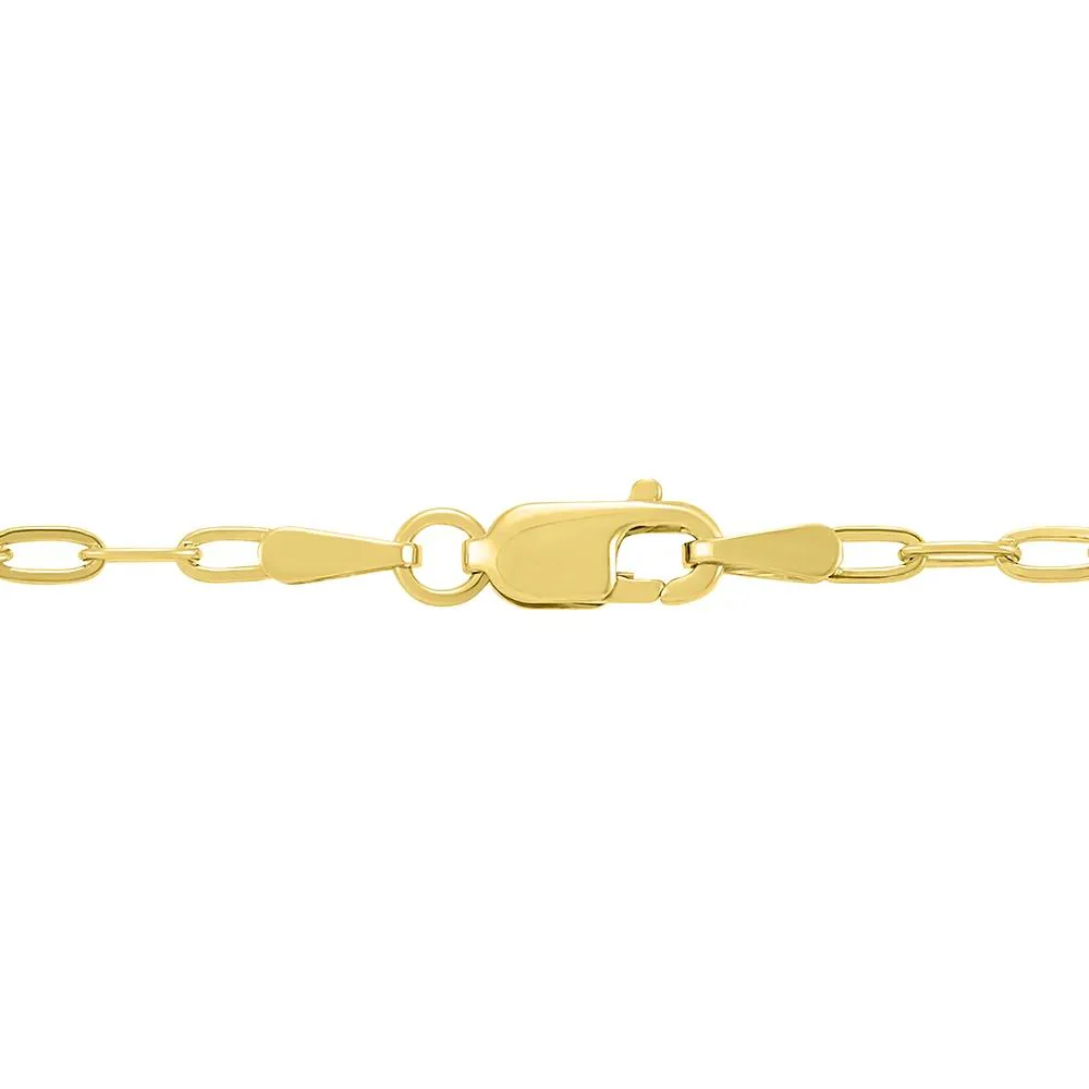 Baroque Shaped Pearl Paperclip Chain Pendant Necklace 10K Yellow Gold Size 18" - Image 3