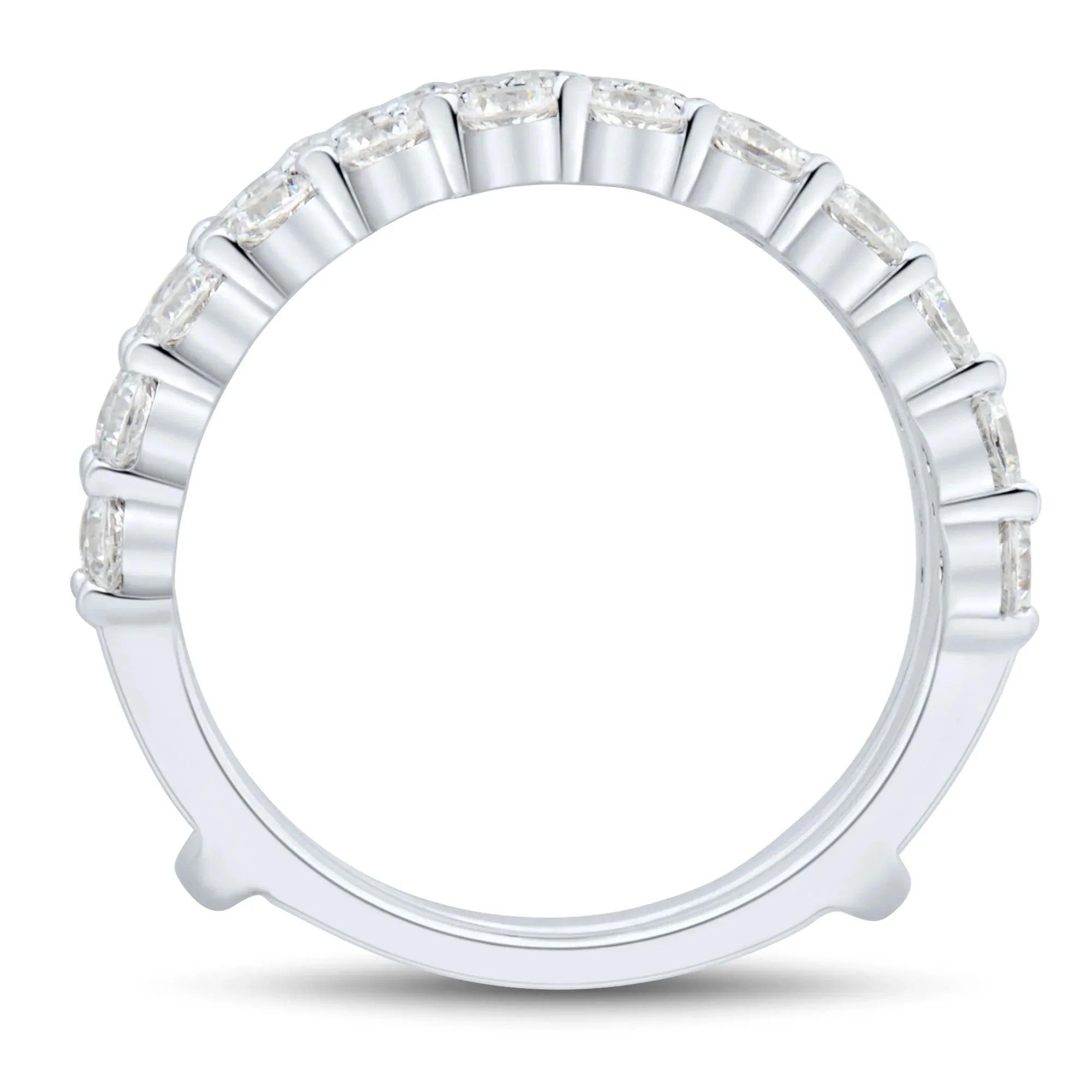 1/2 CT. Tw. Lab Grown Diamond Ring Insert 14K White Gold Round Brilliant Cut Size 9.5 1mm - Image 2