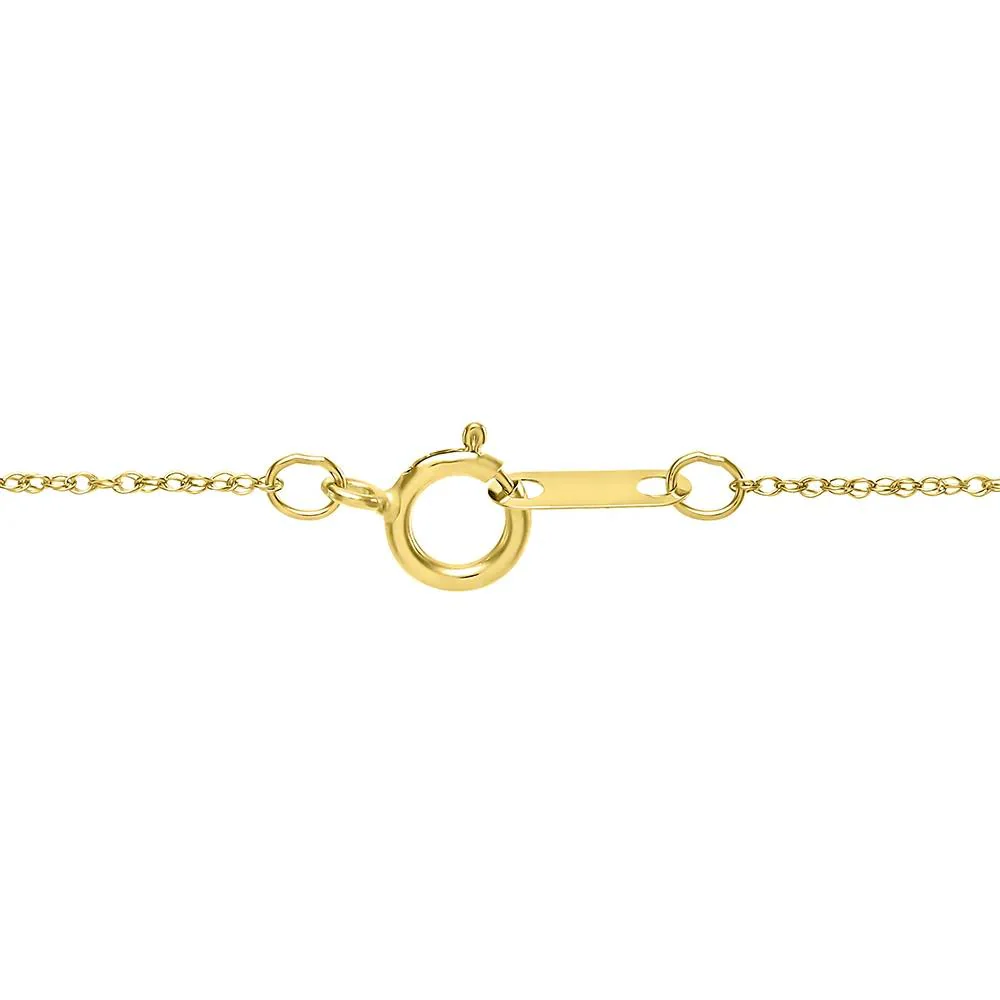 Lab Created Alexandrite & Diamond Pendant Necklace 10K Yellow Gold Size 18" - Image 2