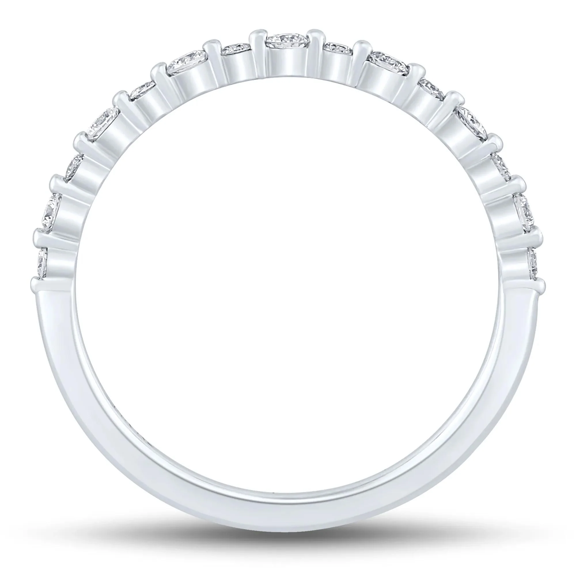 1/4 CT. Tw. Diamond Shared-Prong Band Ring 10K White Gold Round Brilliant Cut Size 7 1mm - Image 2