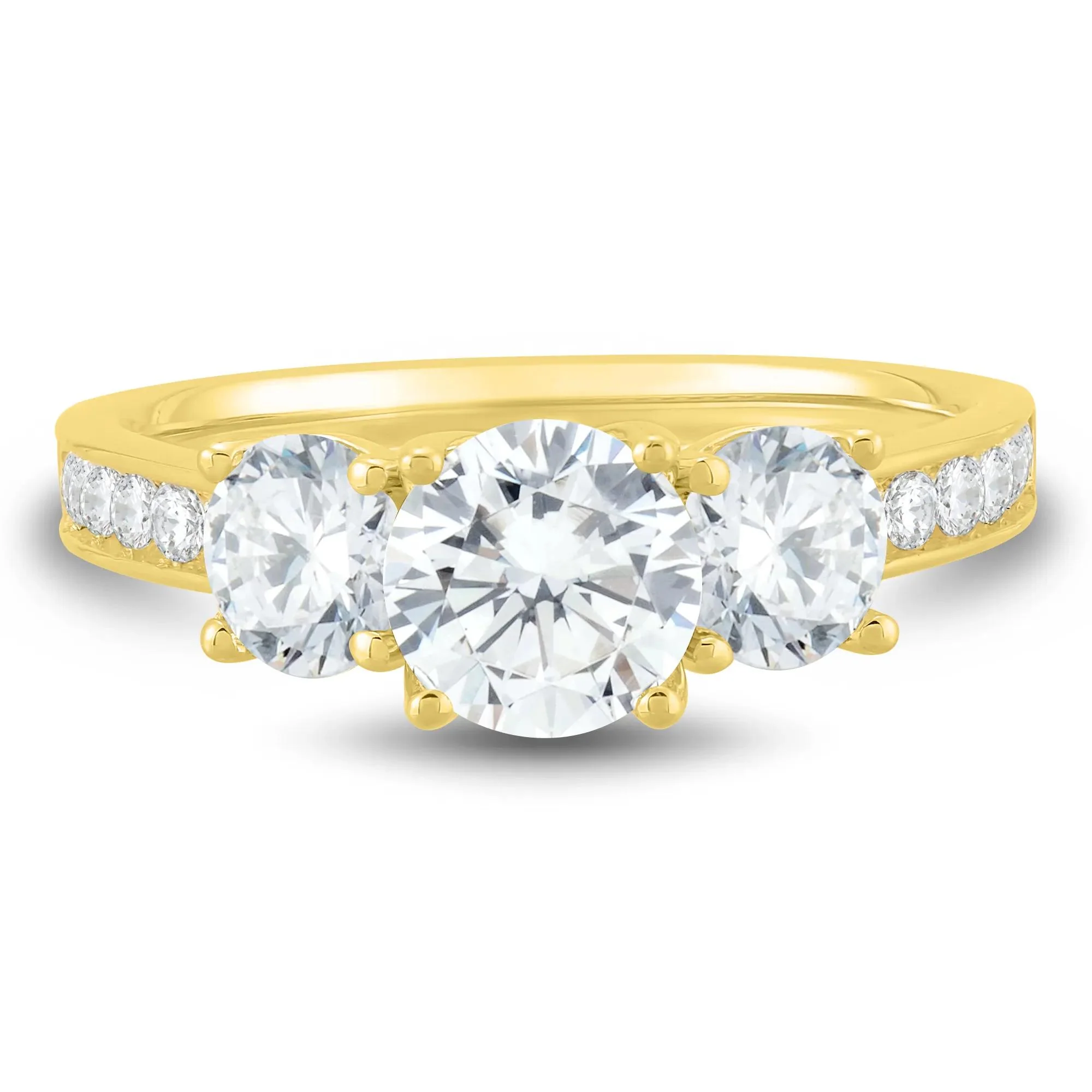 1/4 CT. Tw. Lab Grown Diamond Engagement Ring 14K Yellow Gold (2-) Round Brilliant Cut Size 6.5 1mm