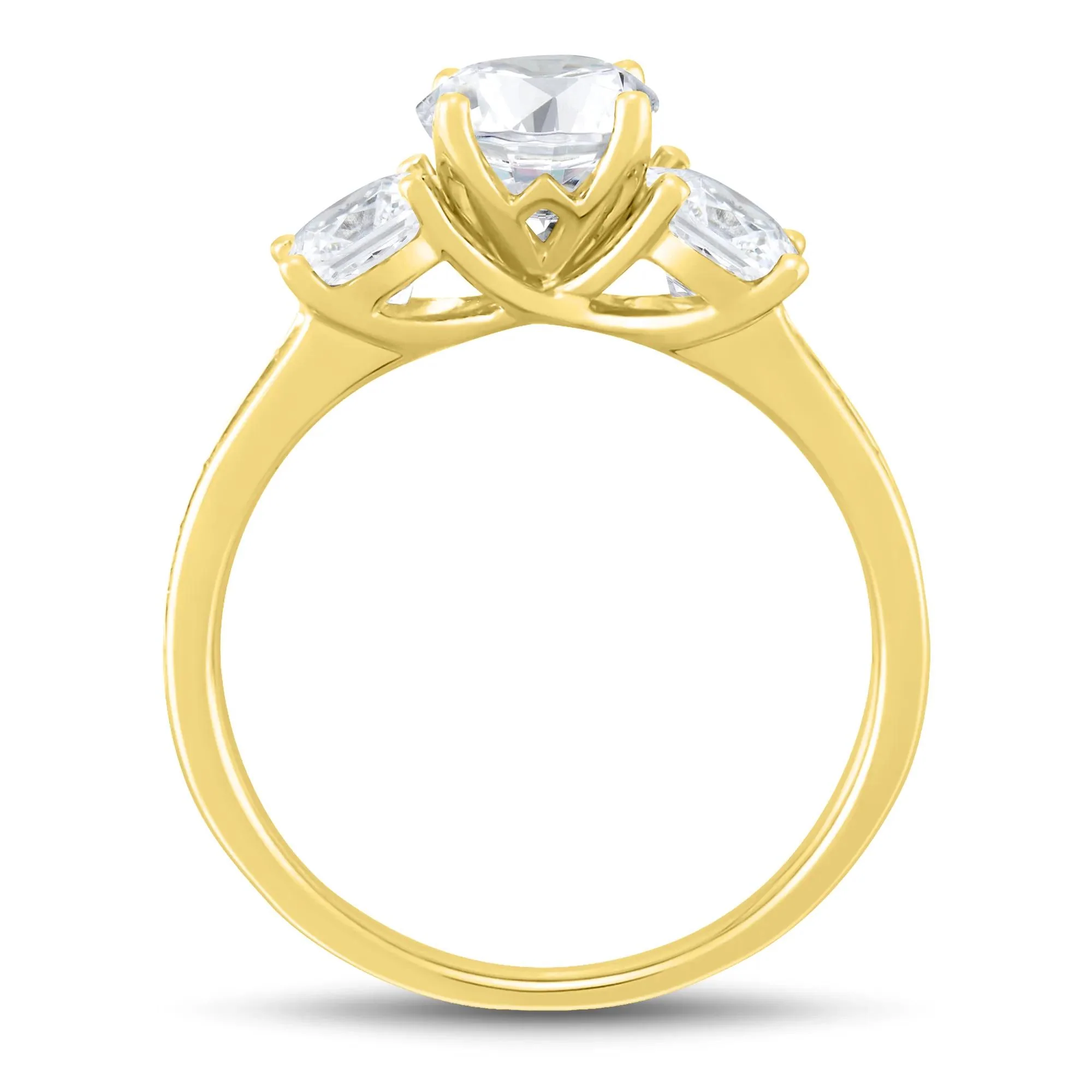 1/4 CT. Tw. Lab Grown Diamond Engagement Ring 14K Yellow Gold (2-) Round Brilliant Cut Size 7.5 1mm - Image 2