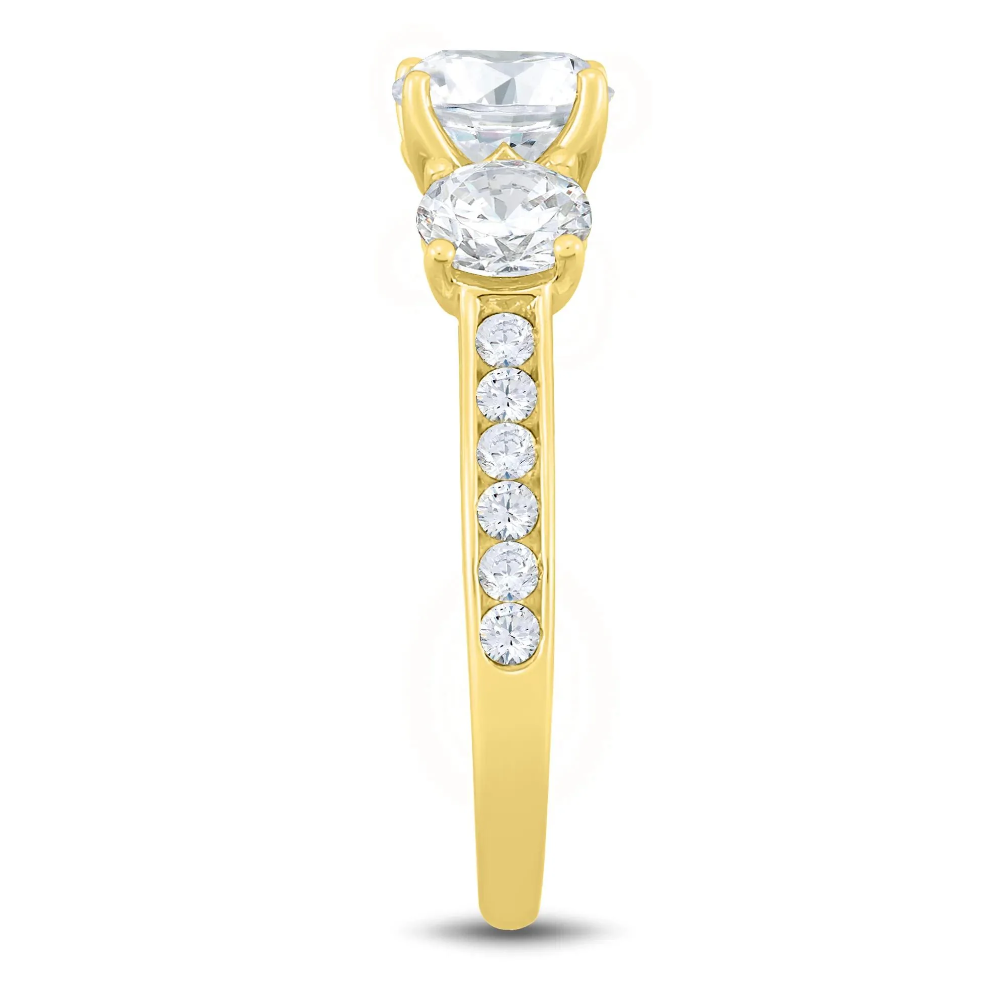 1/4 CT. Tw. Lab Grown Diamond Engagement Ring 14K Yellow Gold (2-) Round Brilliant Cut Size 8 1mm - Image 3