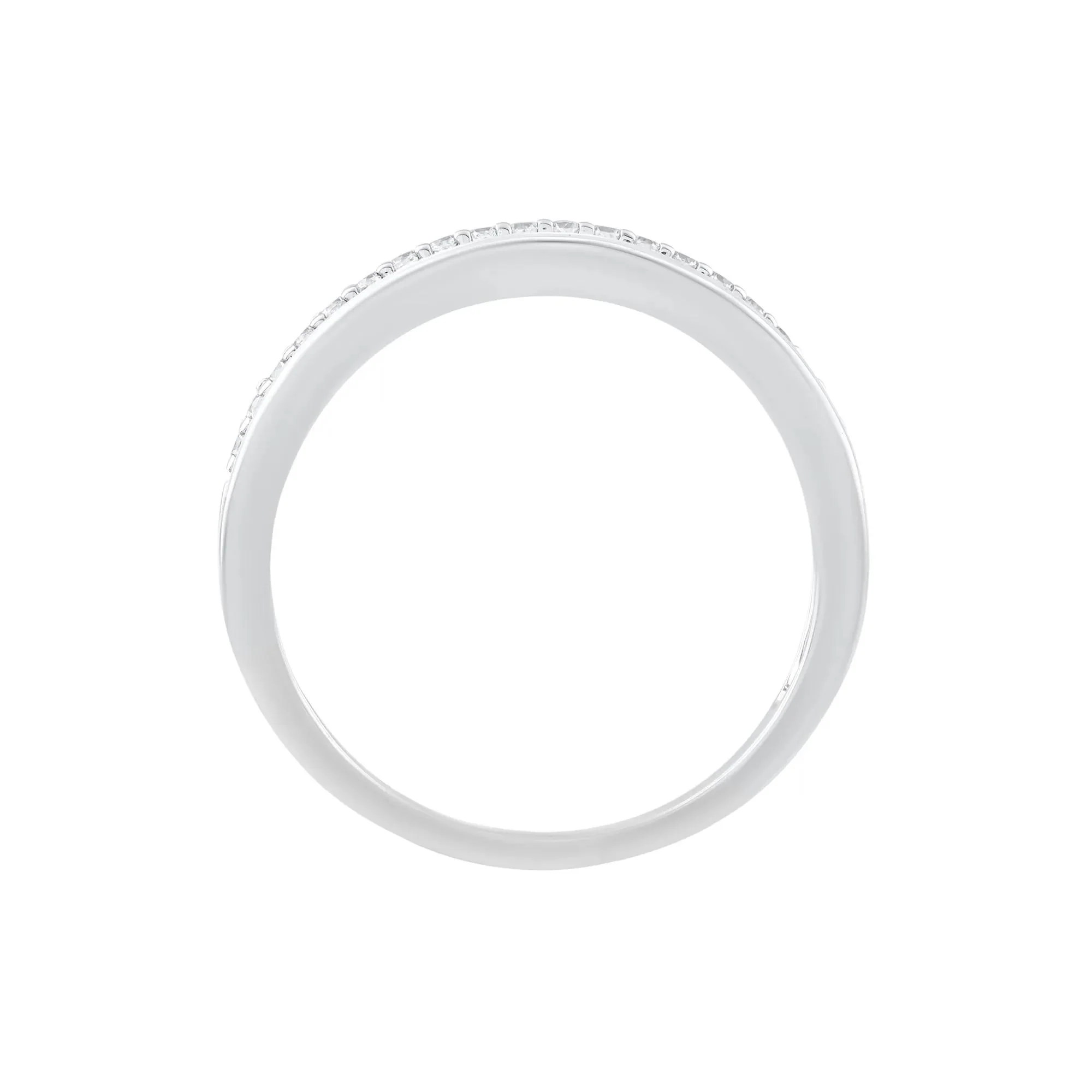 1/8 CT. Tw. Diamond Double-Row Band Ring 10K White Gold Round Brilliant Cut Size 7 - Image 2