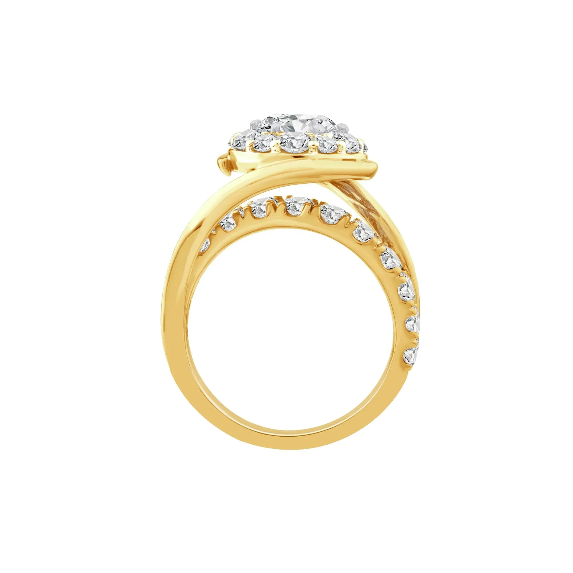 3 CT. Tw. Lab Grown Diamond Engagement Ring 10K Yellow Gold Size 7.5 - Image 2