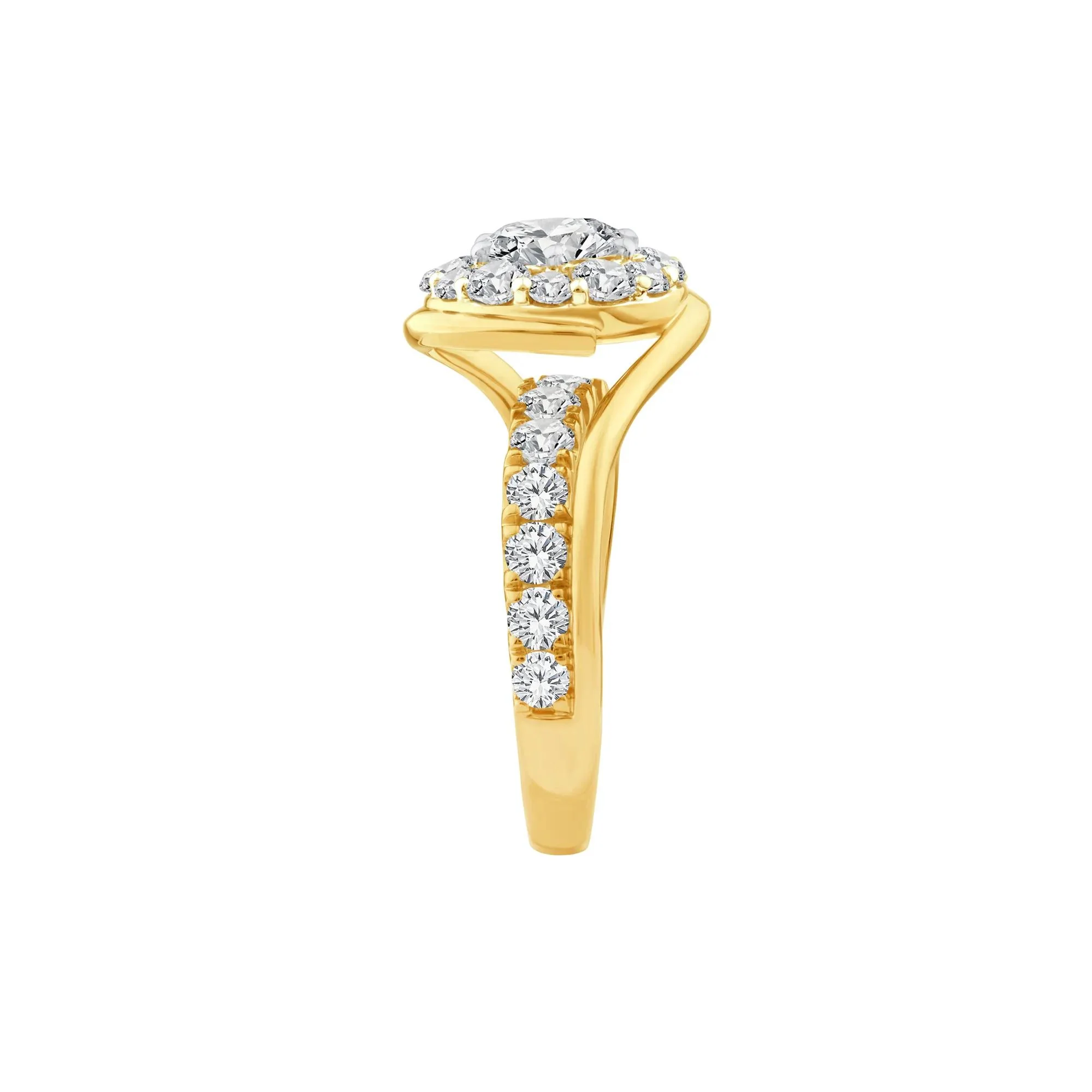 3 CT. Tw. Lab Grown Diamond Engagement Ring 10K Yellow Gold Size 7.5 - Image 3