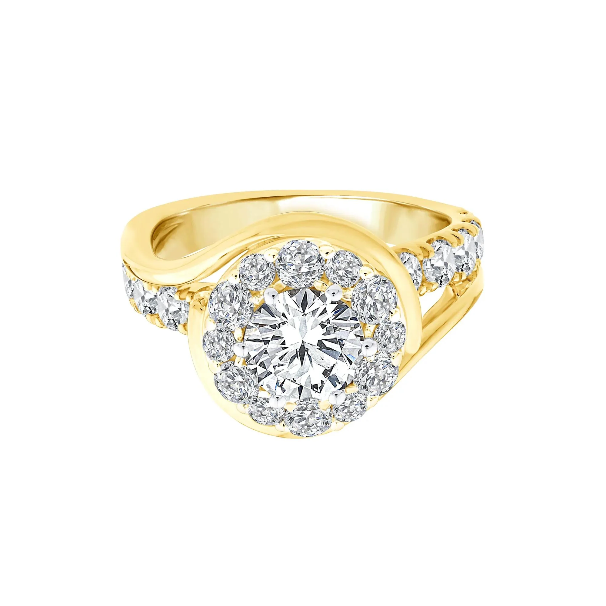 3 CT. Tw. Lab Grown Diamond Engagement Ring 10K Yellow Gold Size 8.5
