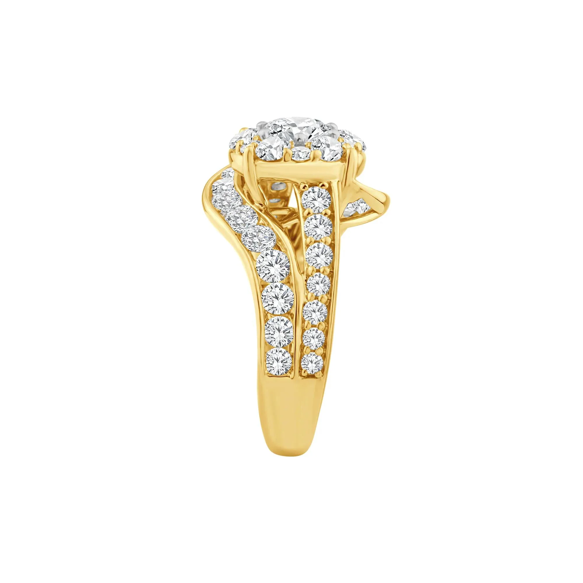 3 CT. Tw. Lab Grown Diamond Engagement Ring 10K Yellow Gold Size 7 - Image 3