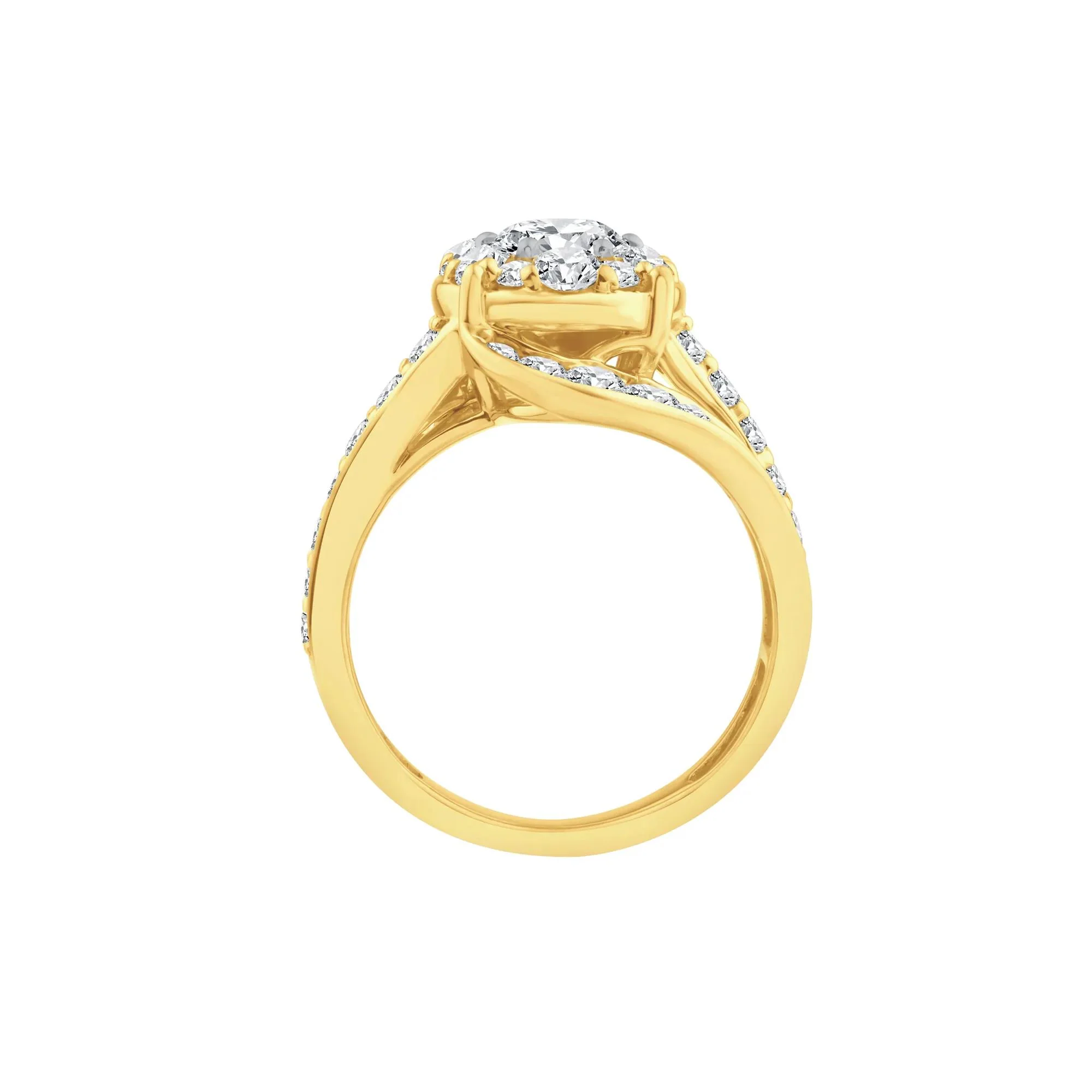 3 CT. Tw. Lab Grown Diamond Engagement Ring 10K Yellow Gold Size 8 - Image 2
