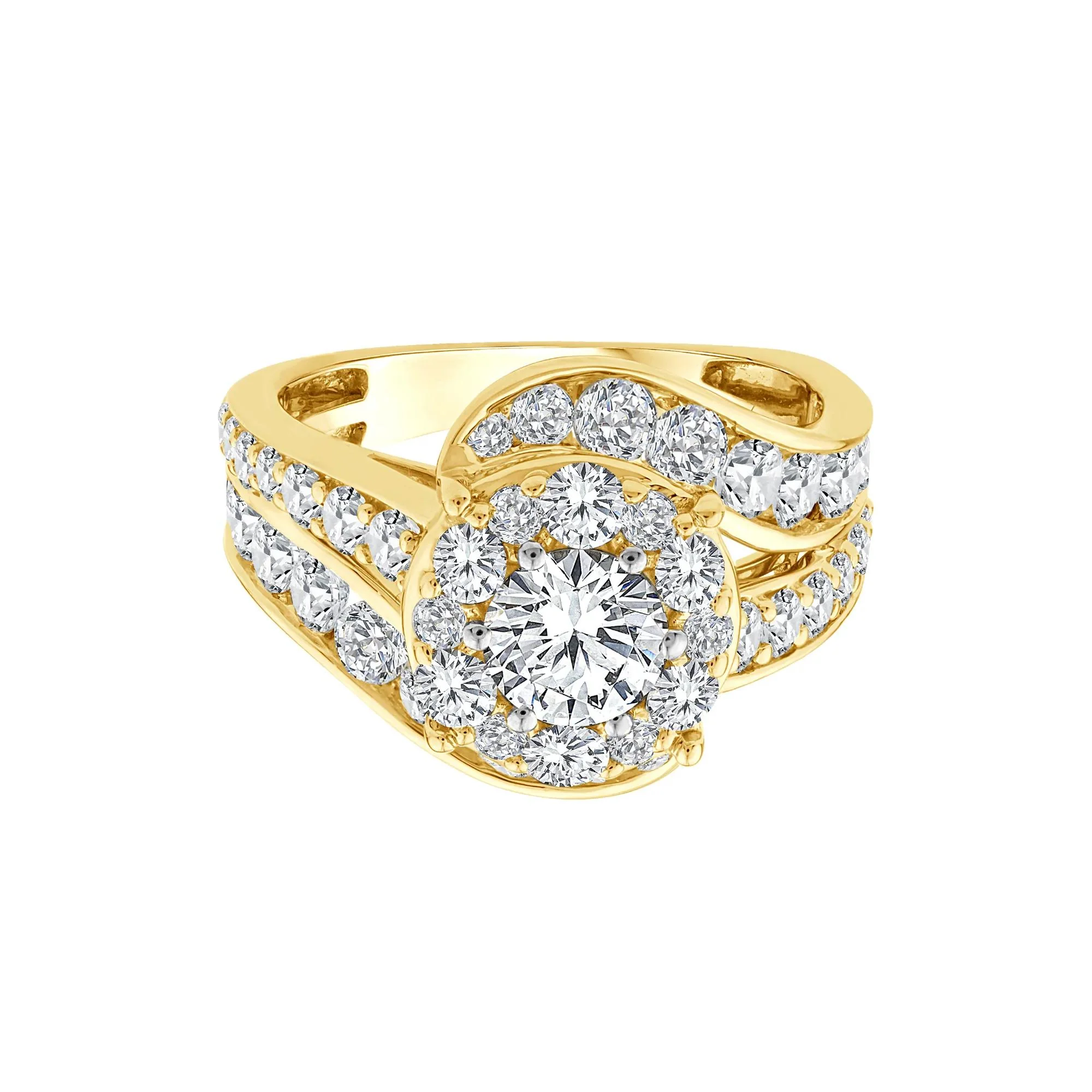 3 CT. Tw. Lab Grown Diamond Engagement Ring 10K Yellow Gold Size 9