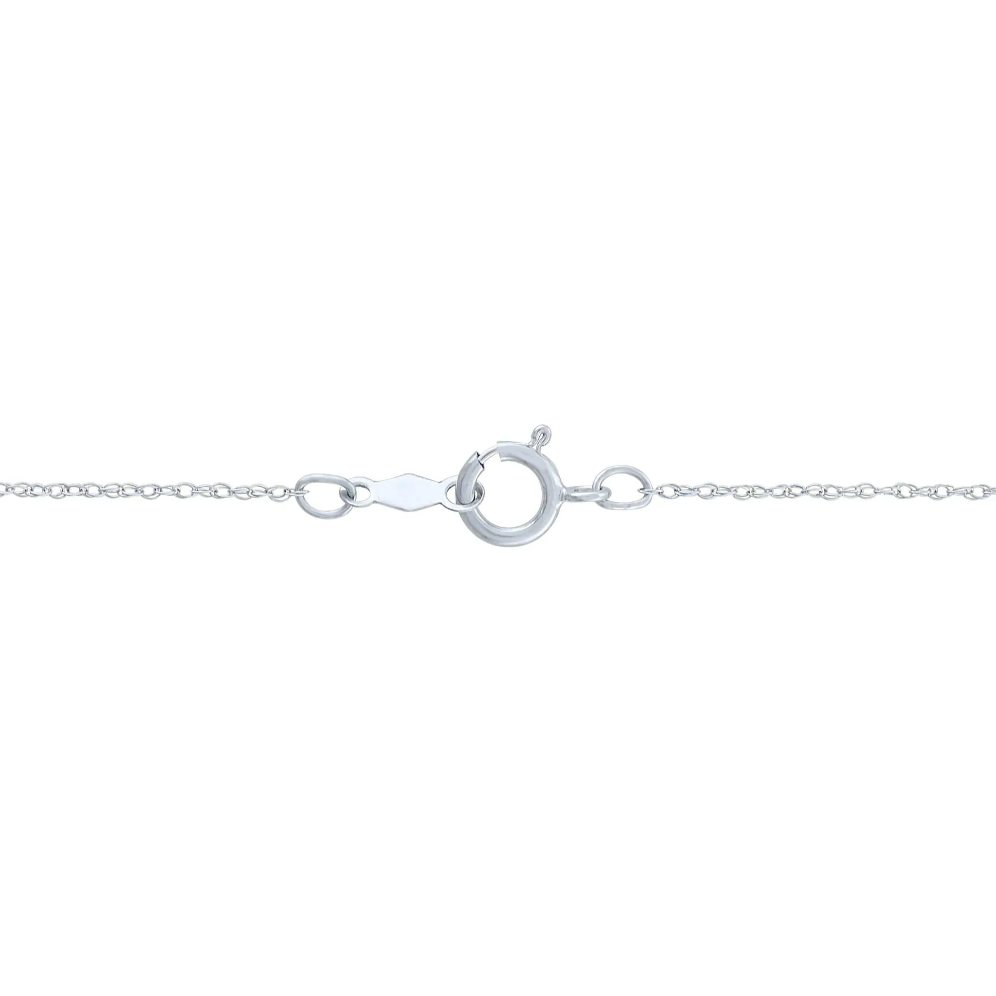 Aquamarine and Lab-Created White Sapphire Pendant Necklace 10K White Gold Size 18" - Image 3