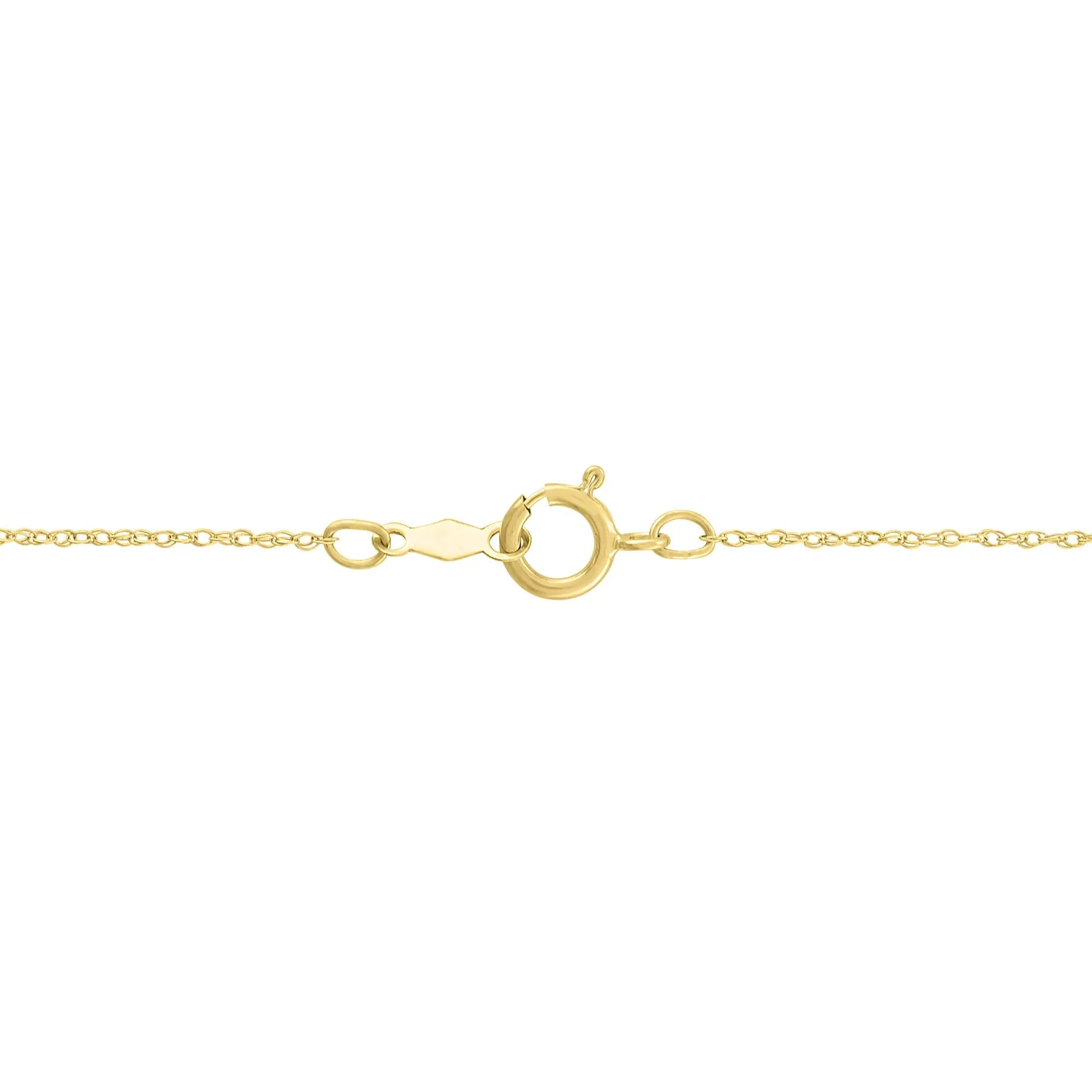 Lab-Created Emerald and Lab-Created White Sapphire Pendant Necklace 10K Yellow Gold Size 18" - Image 3