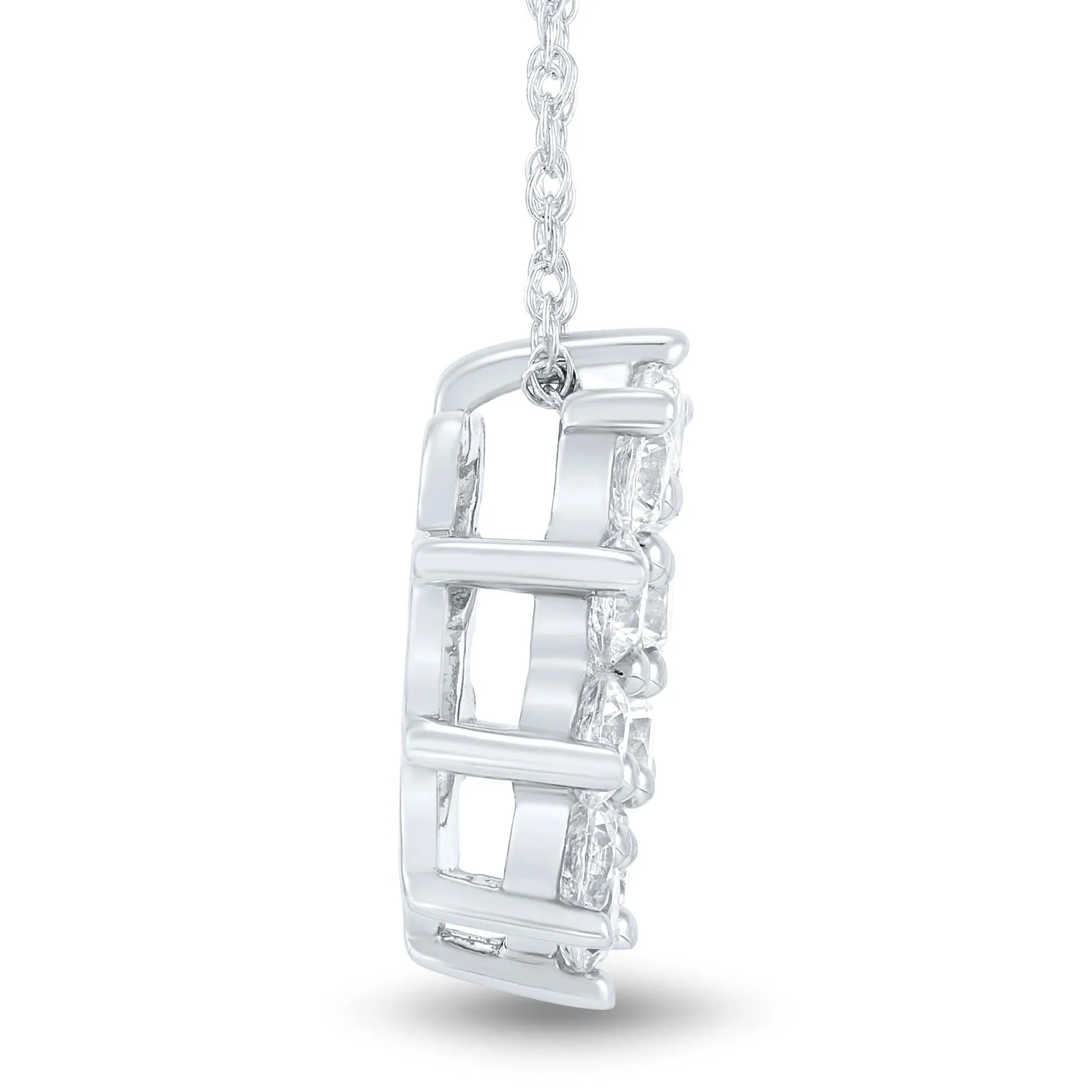 1/2 CT. Tw. Lab Grown Diamond Circle Pendant Necklace 10K White Gold Size 18" - Image 2