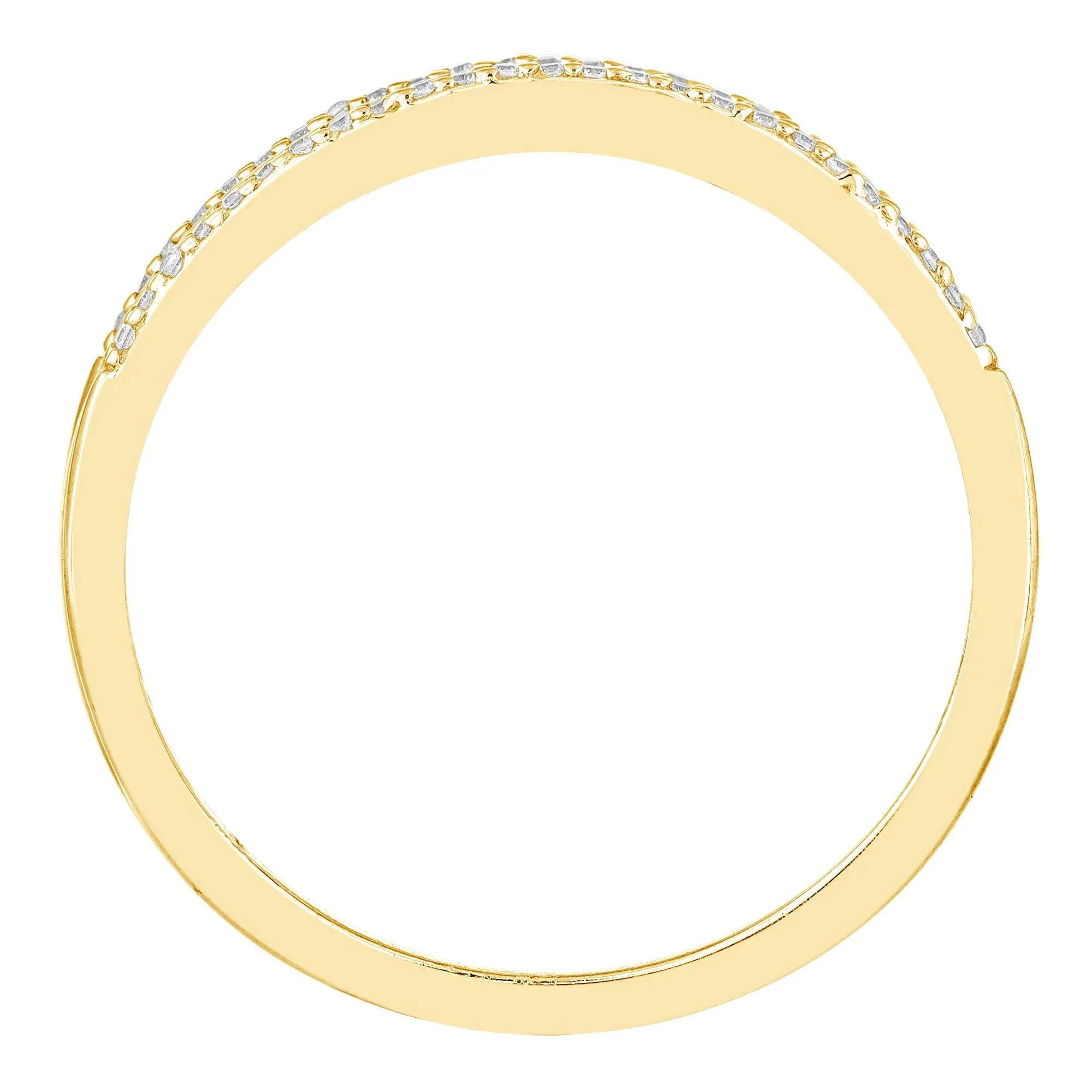1/4 CT. Tw. Diamond Band Ring 10K Yellow Gold Round Brilliant Cut Size 7.5 4mm - Image 2