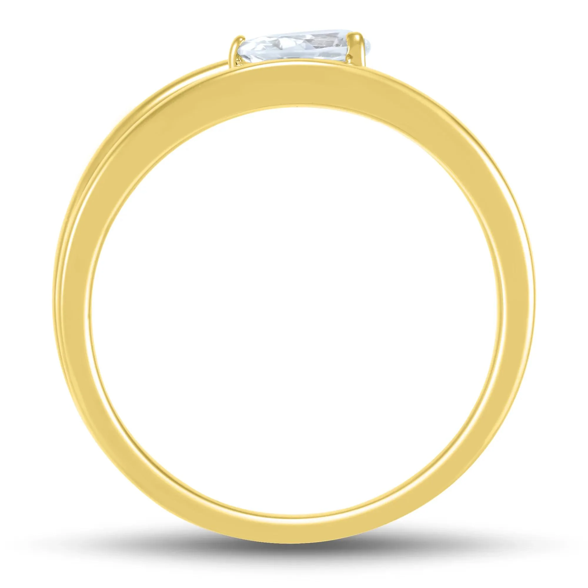1/3 CT. Tw. Lab Grown Diamond Solitiare Ring 10K Yellow Gold Size 8.5 1mm - Image 2