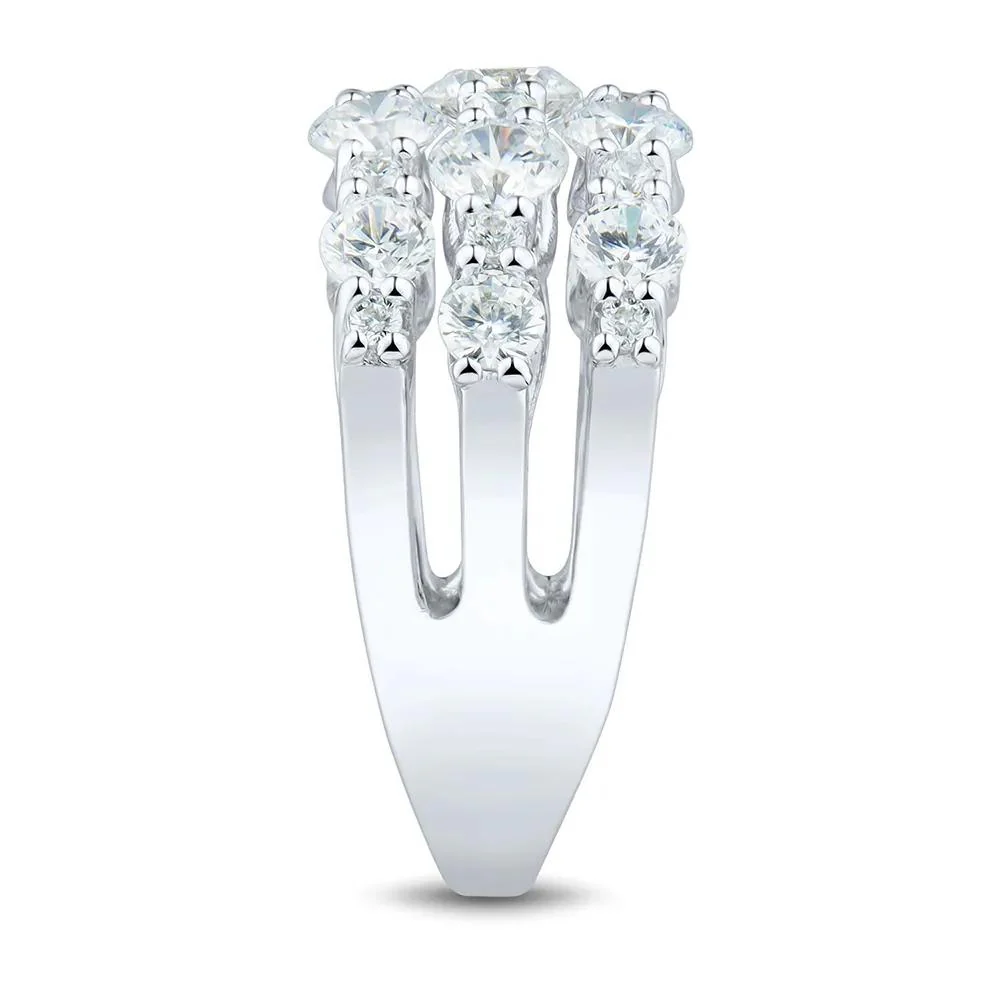 2 CT. Tw. Lab Grown Diamond Band Ring 14K White Gold Round Brilliant Cut Size 7 1mm - Image 3