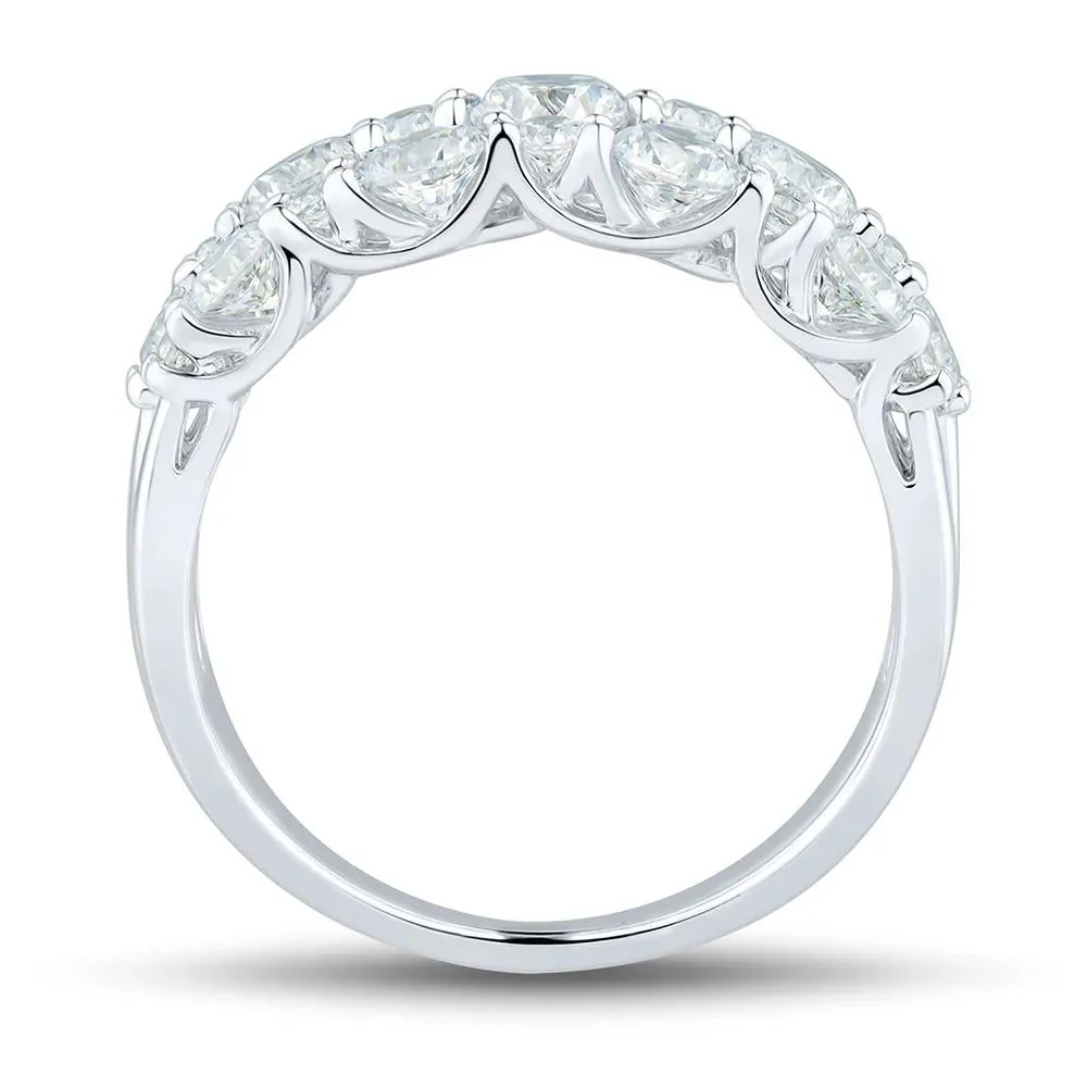 2 CT. Tw. Lab Grown Diamond Band Ring 14K White Gold Round Brilliant Cut Size 7.5 1mm - Image 2
