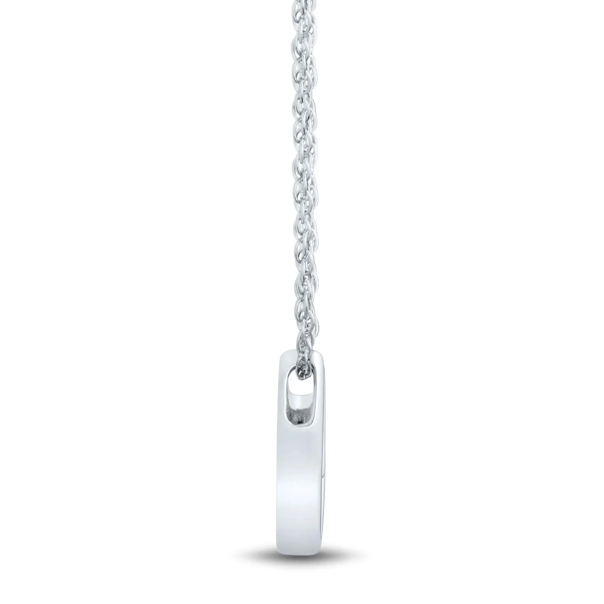 1/4 CT. Tw. Lab Grown Diamond Open Drop Pendant Necklace 10K White Gold Size 18" - Image 2
