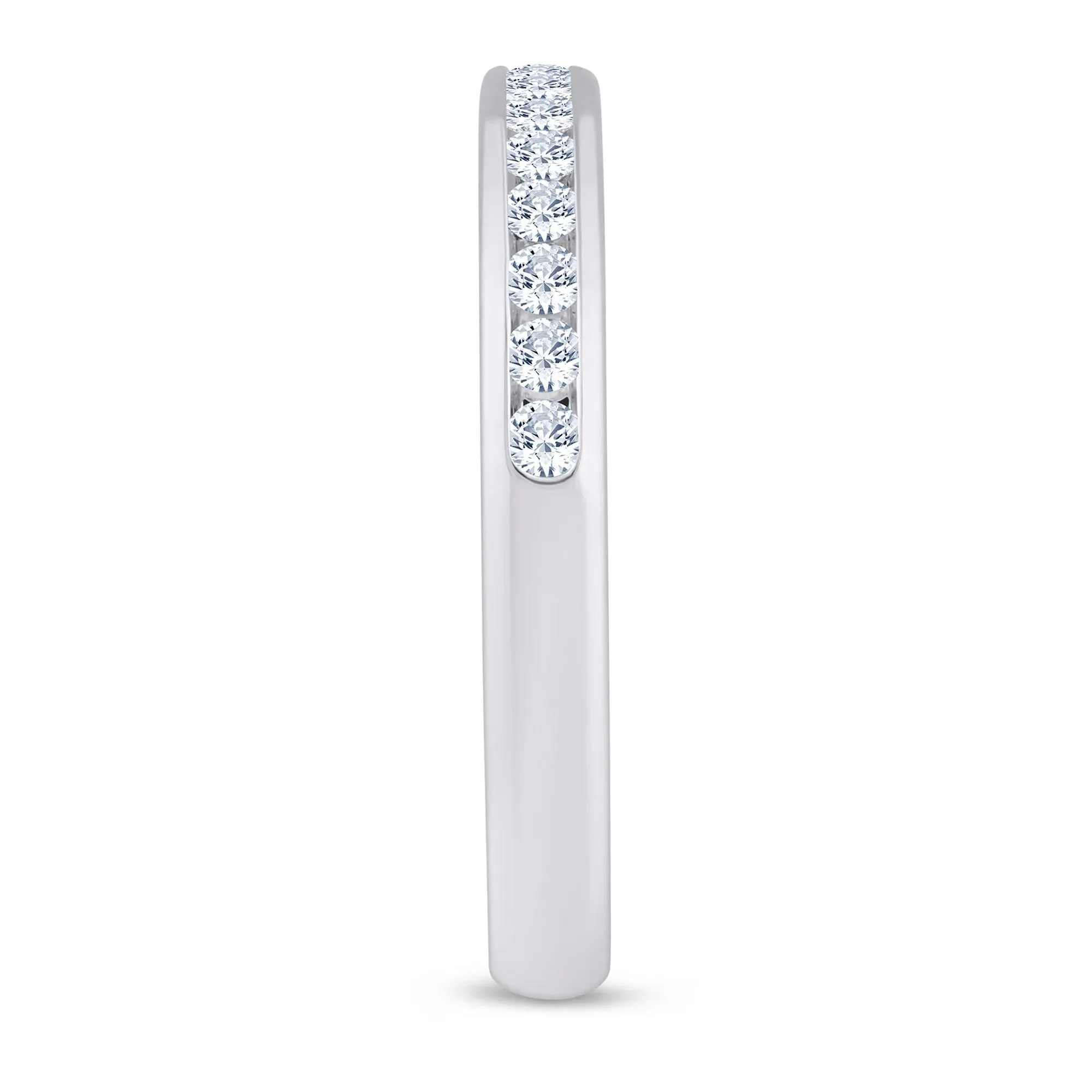 1/4 CT. Tw. Lab Grown Diamond Channel-Set Band Ring Platinum White Size 5 2.5mm - Image 3