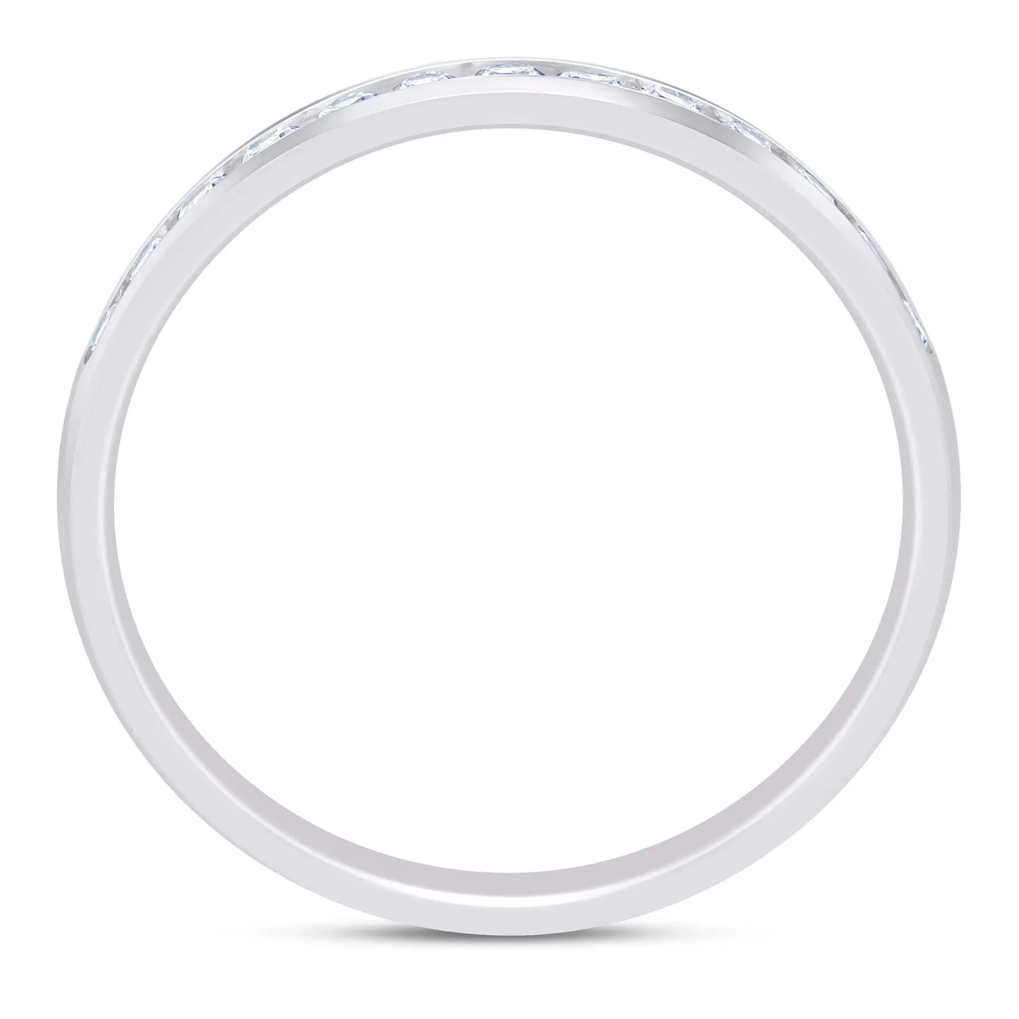 1/4 CT. Tw. Lab Grown Diamond Channel-Set Band Ring Platinum White Size 8 2.5mm - Image 2