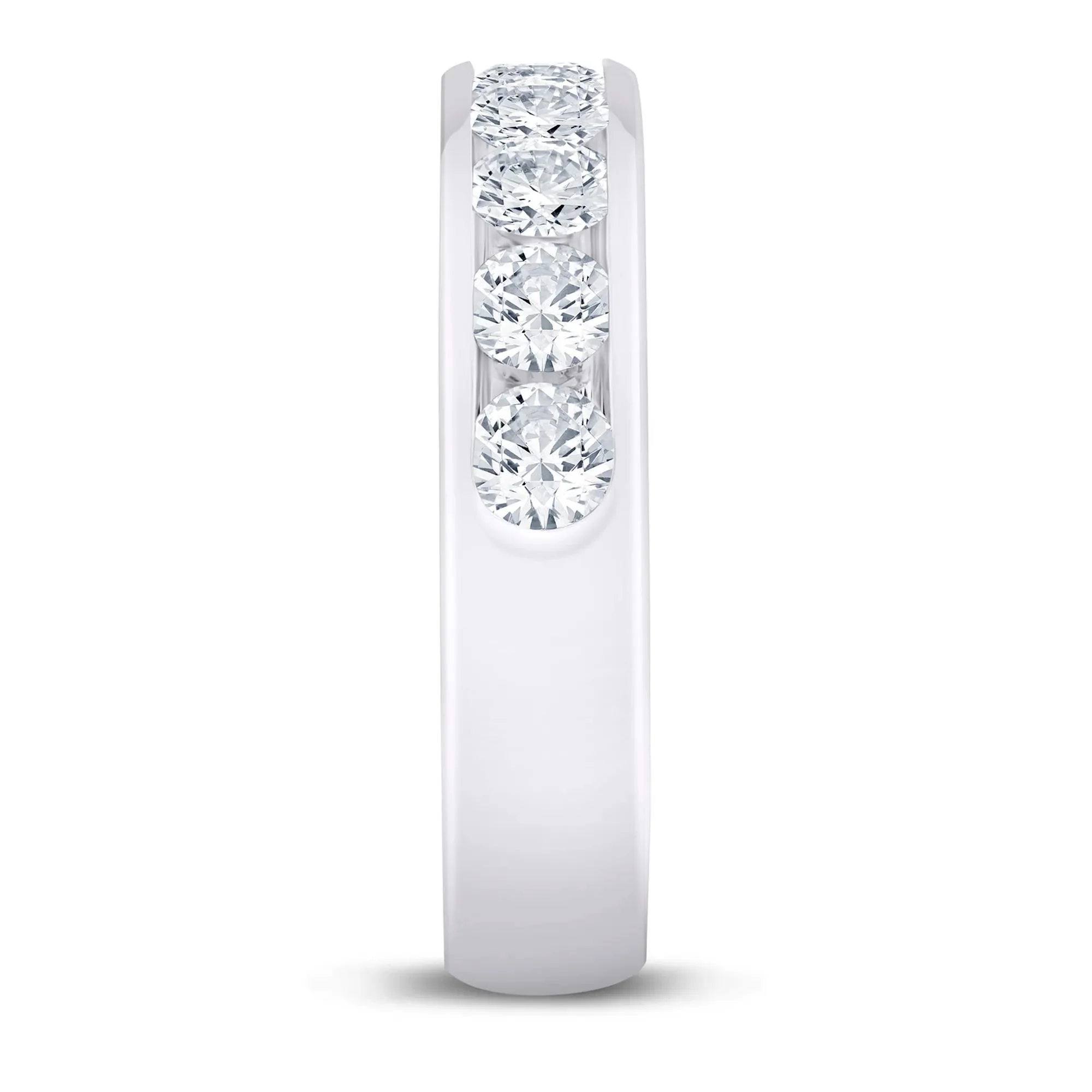 1/2 CT. Tw. Lab Grown Diamond Channel-Set Band Ring Platinum White Size 8 4.5mm - Image 2