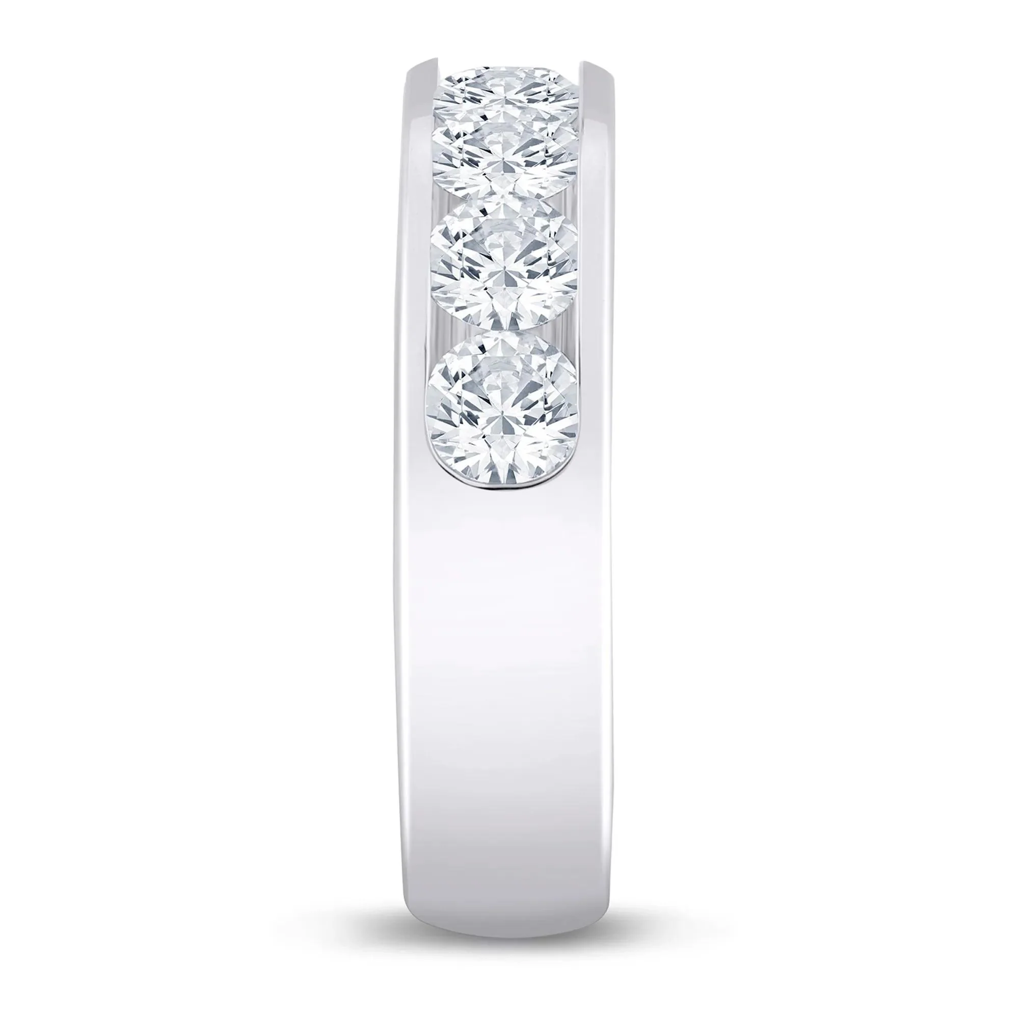 2 CT. Tw. Lab Grown Diamond Channel-Set Band Ring Platinum White Size 5.5 5mm - Image 3